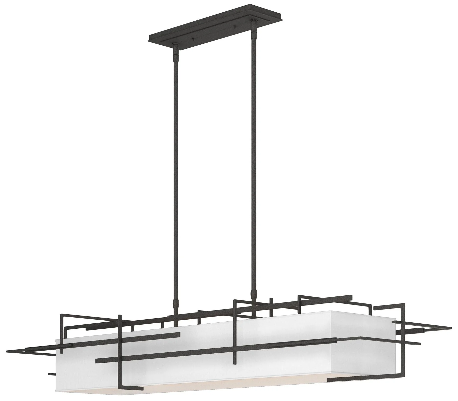 Etch 54" Natural Iron Short Pendant with Natural Anna Shade - Image 1