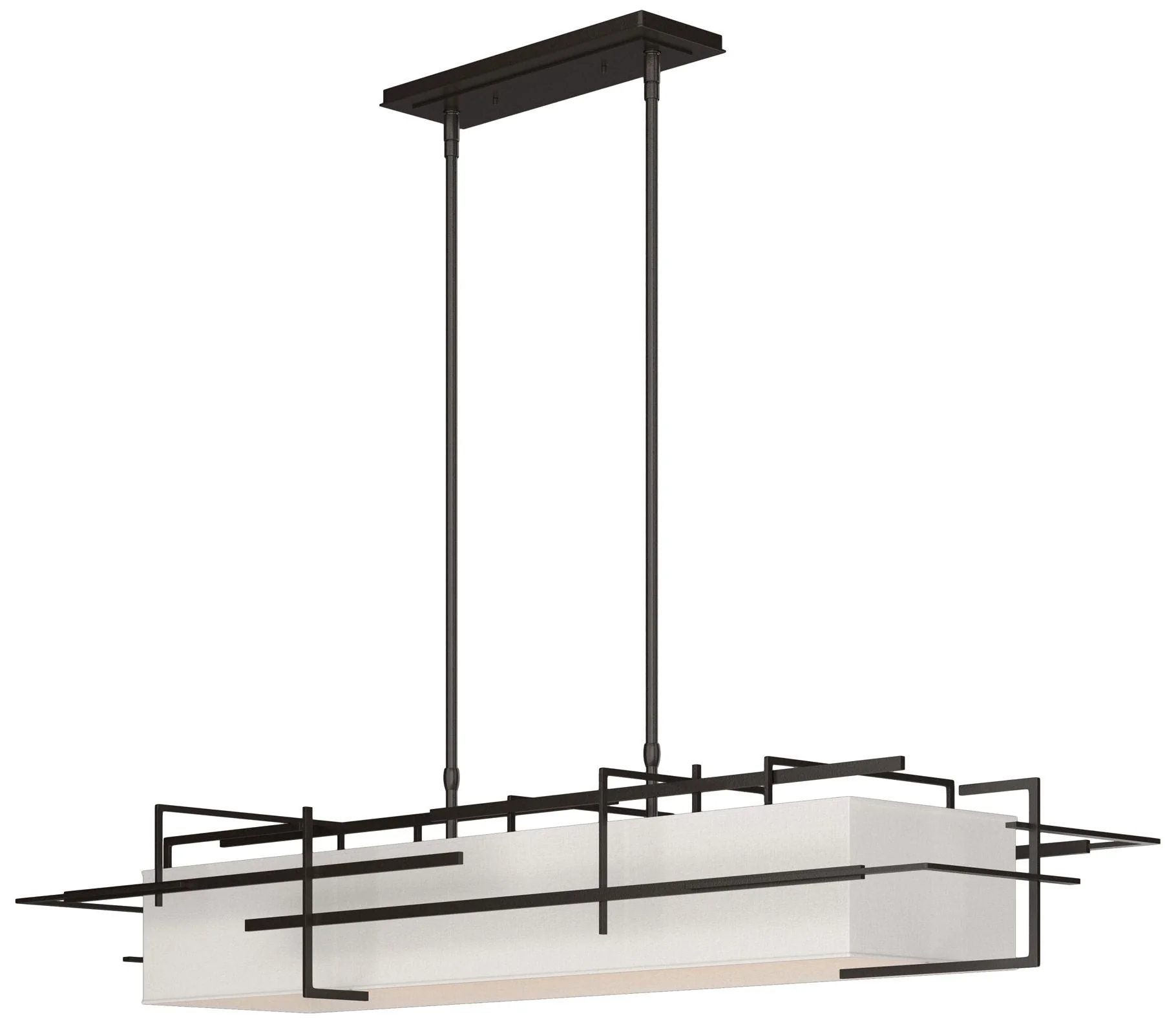 Etch 54" Oil Rubbed Bronze Long Pendant with Flax Shade - Image 1