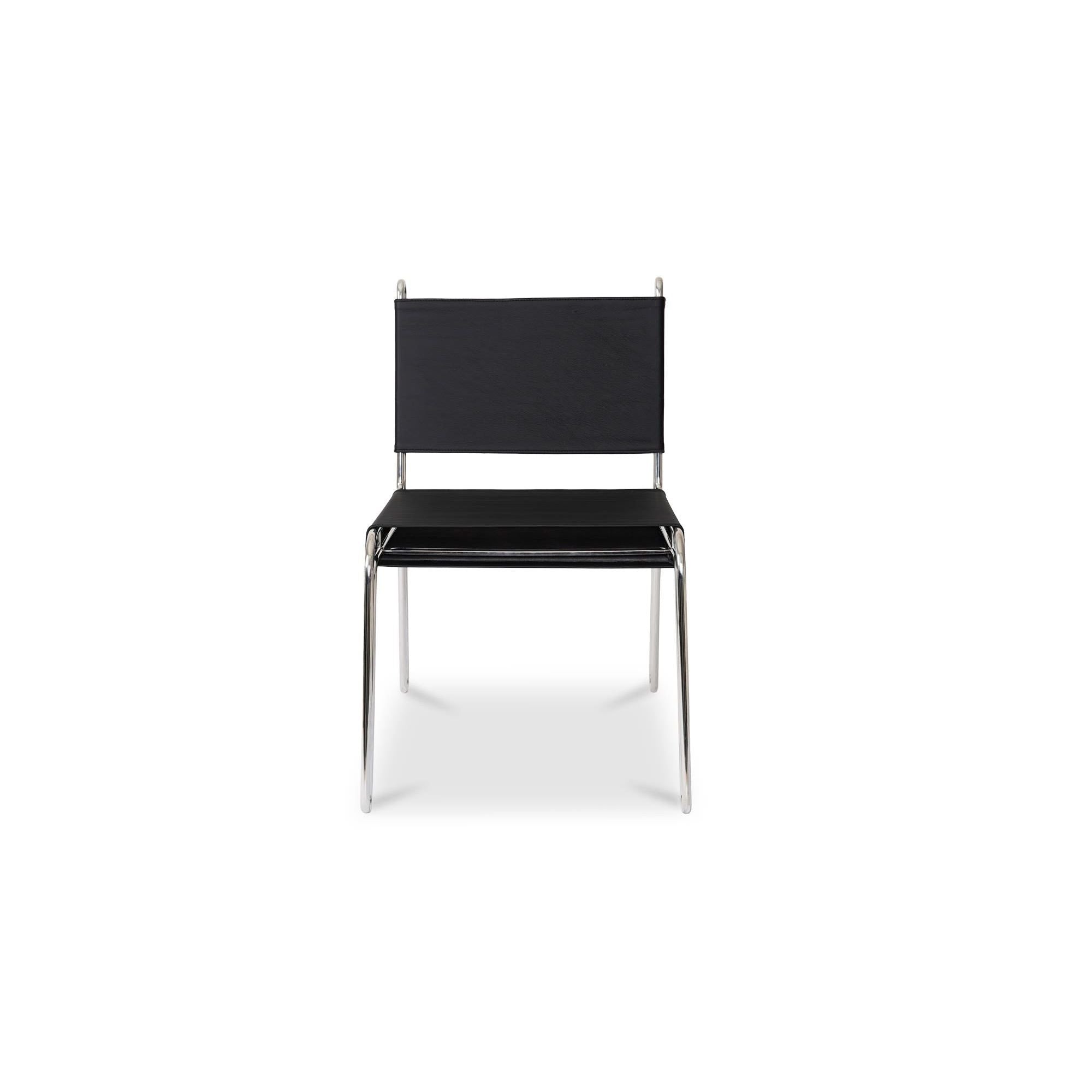 Moe's Home Collection Petra Black Leather Accent Chair - Image 1