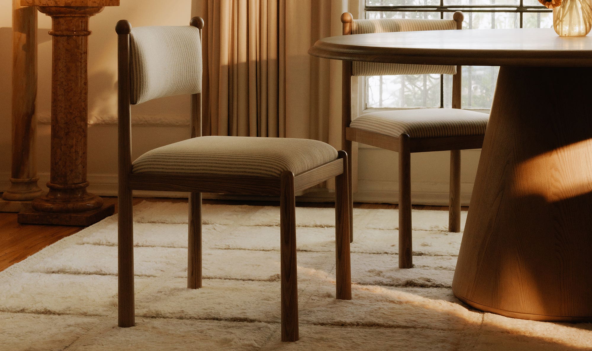 Moe's Home Villetta Dining Chair Stripe - Set Of Two - Image 3