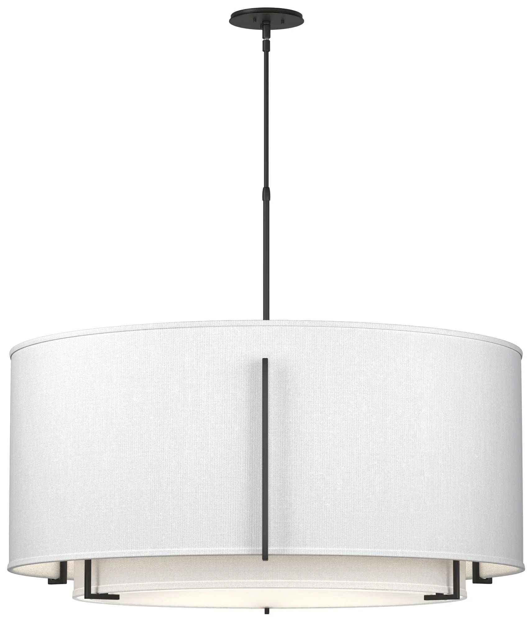 Exos 31.3"W Large Double Shade Black Pendant w/ Anna & Anna Shade - Image 1