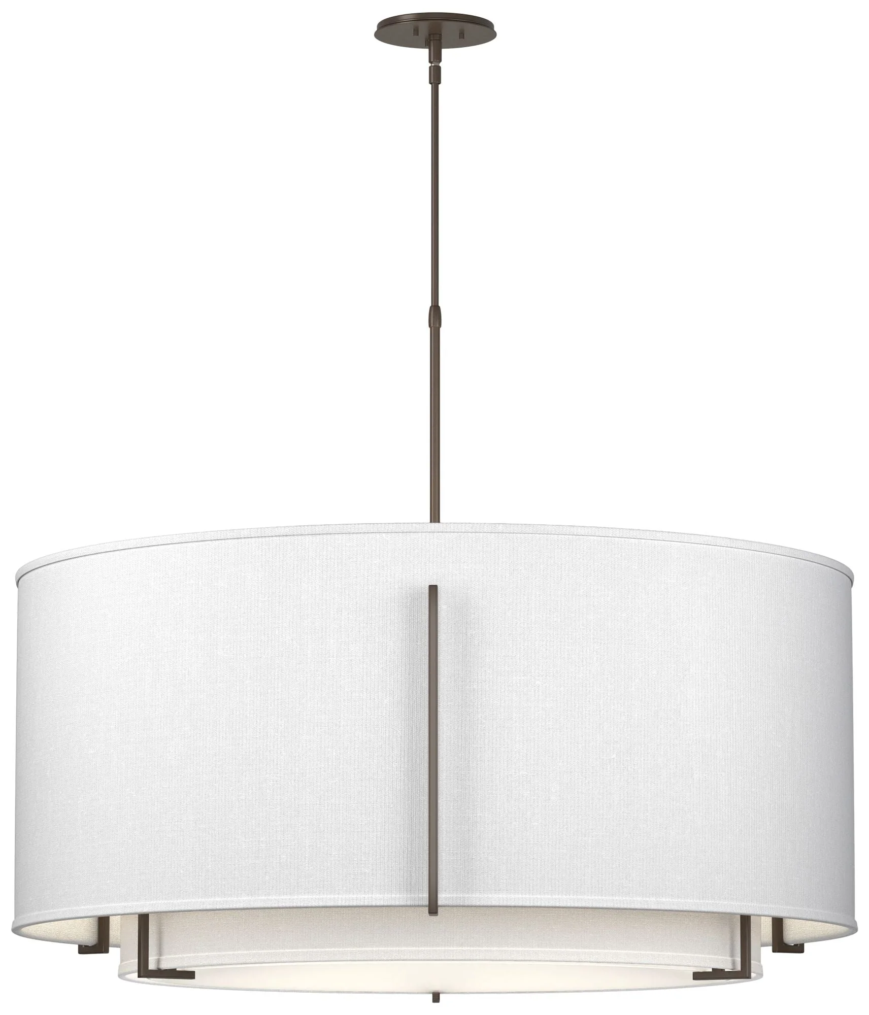 Exos 31.3"W Large Double Shade Bronze Pendant w/ Anna & Anna Shade - Image 1