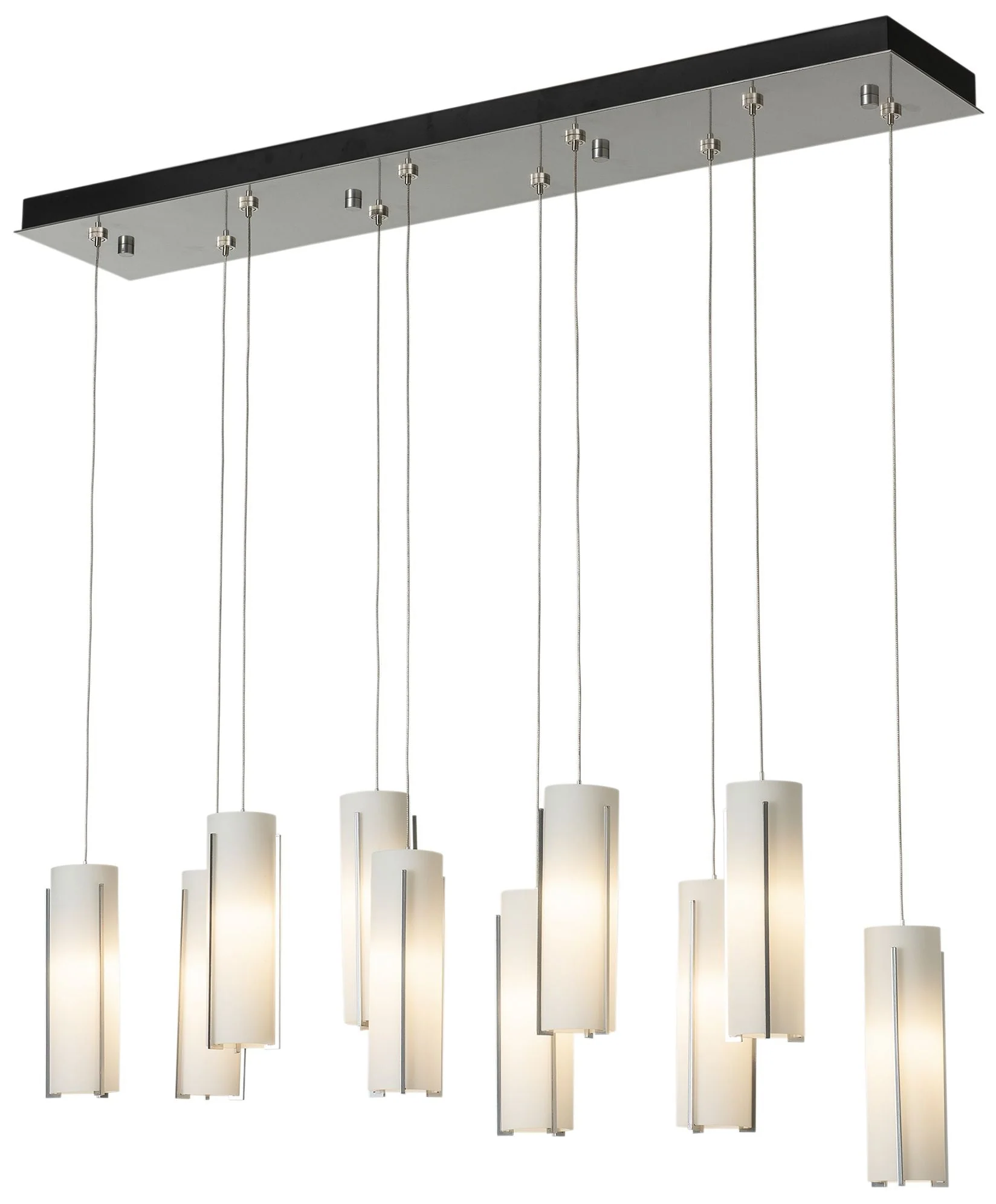 Exos 44.5" 1*Light Rectangular Sterling Long Pendant with Opal Glass - Image 1