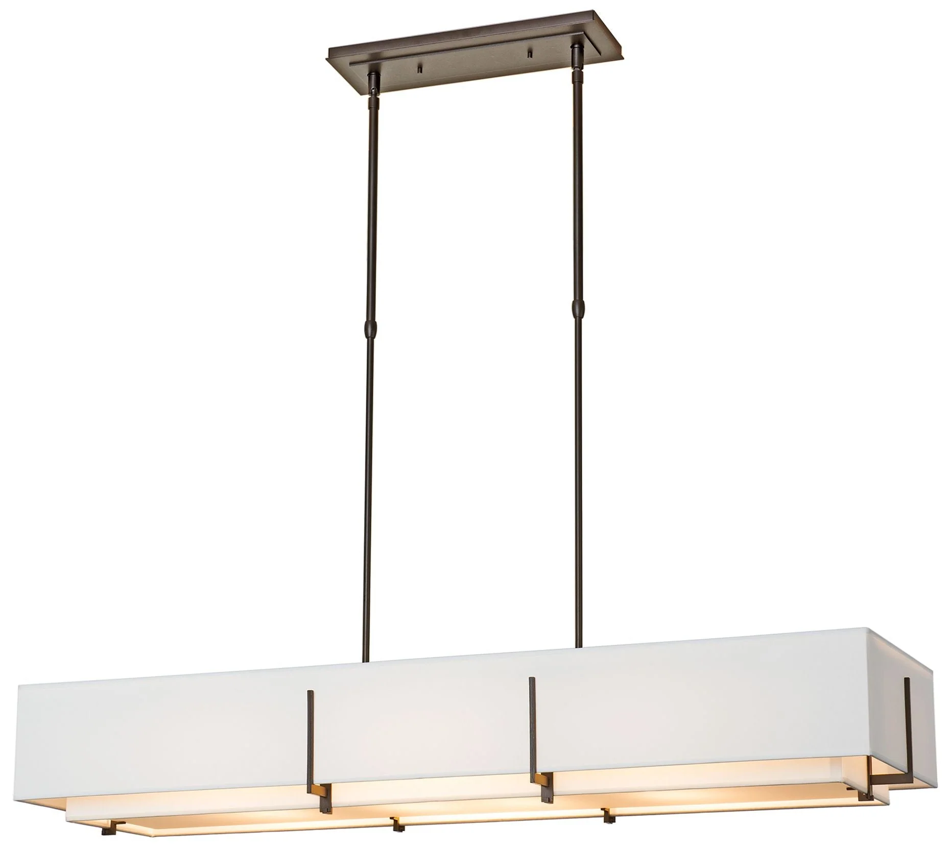 Exos 46.6" Rectangular Dark Smoke Short Pendant with Anna Shades - Image 1