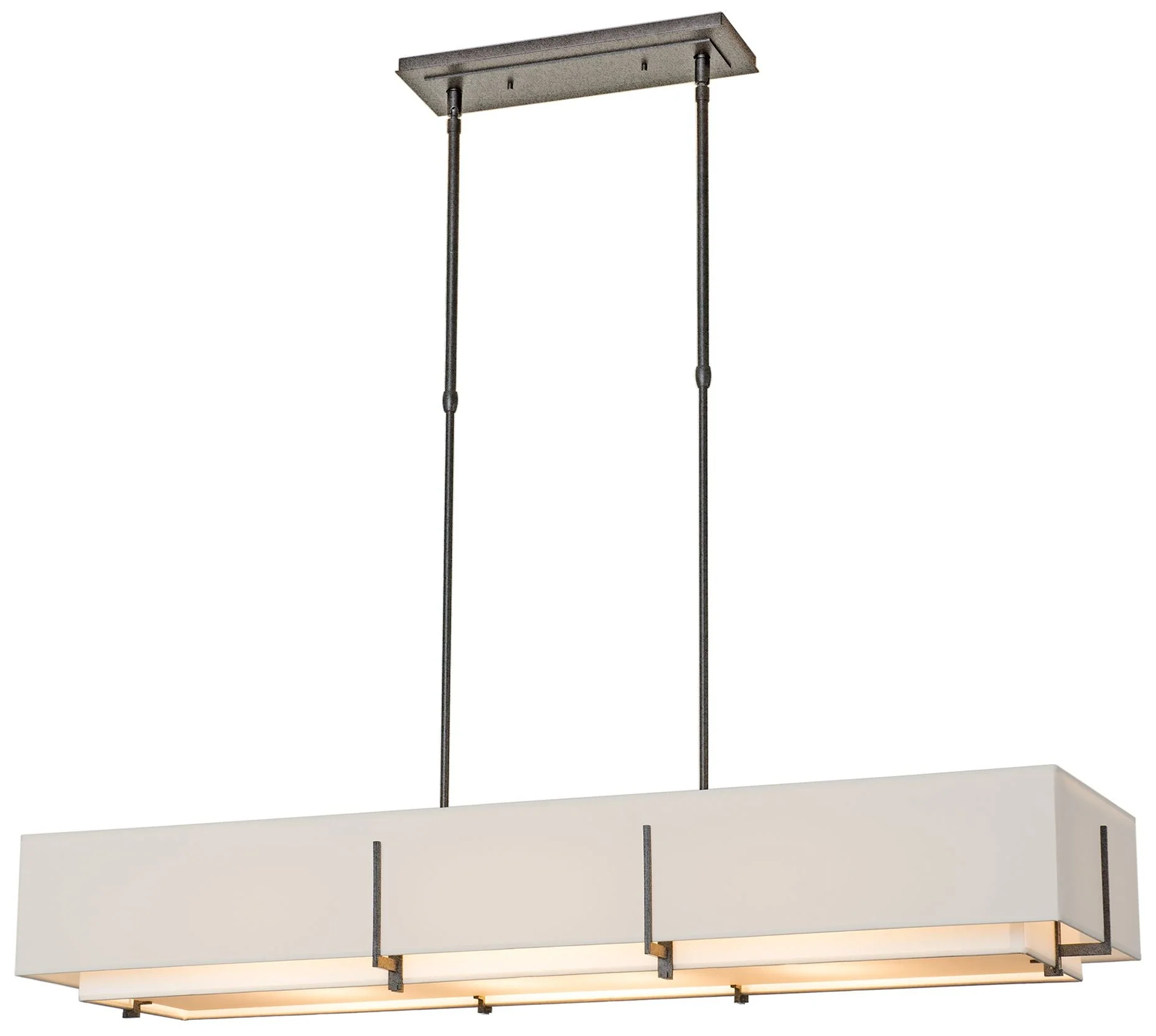 Exos 46.6" Rectangular Natural Iron Long Pendant with Anna & Flax - Image 1