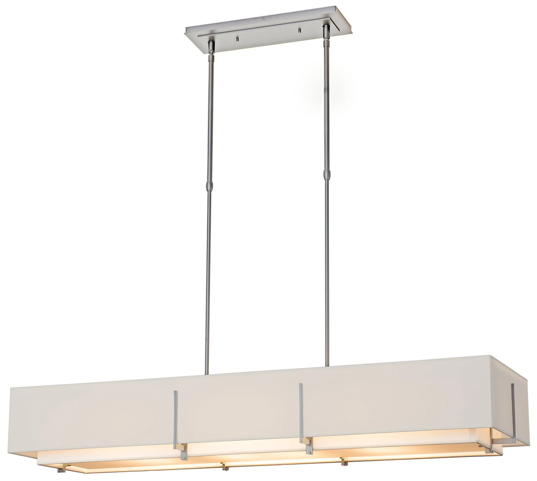 Exos 46.6" Rectangular Platinum Short Pendant with Anna & Flax Sha - Image 1