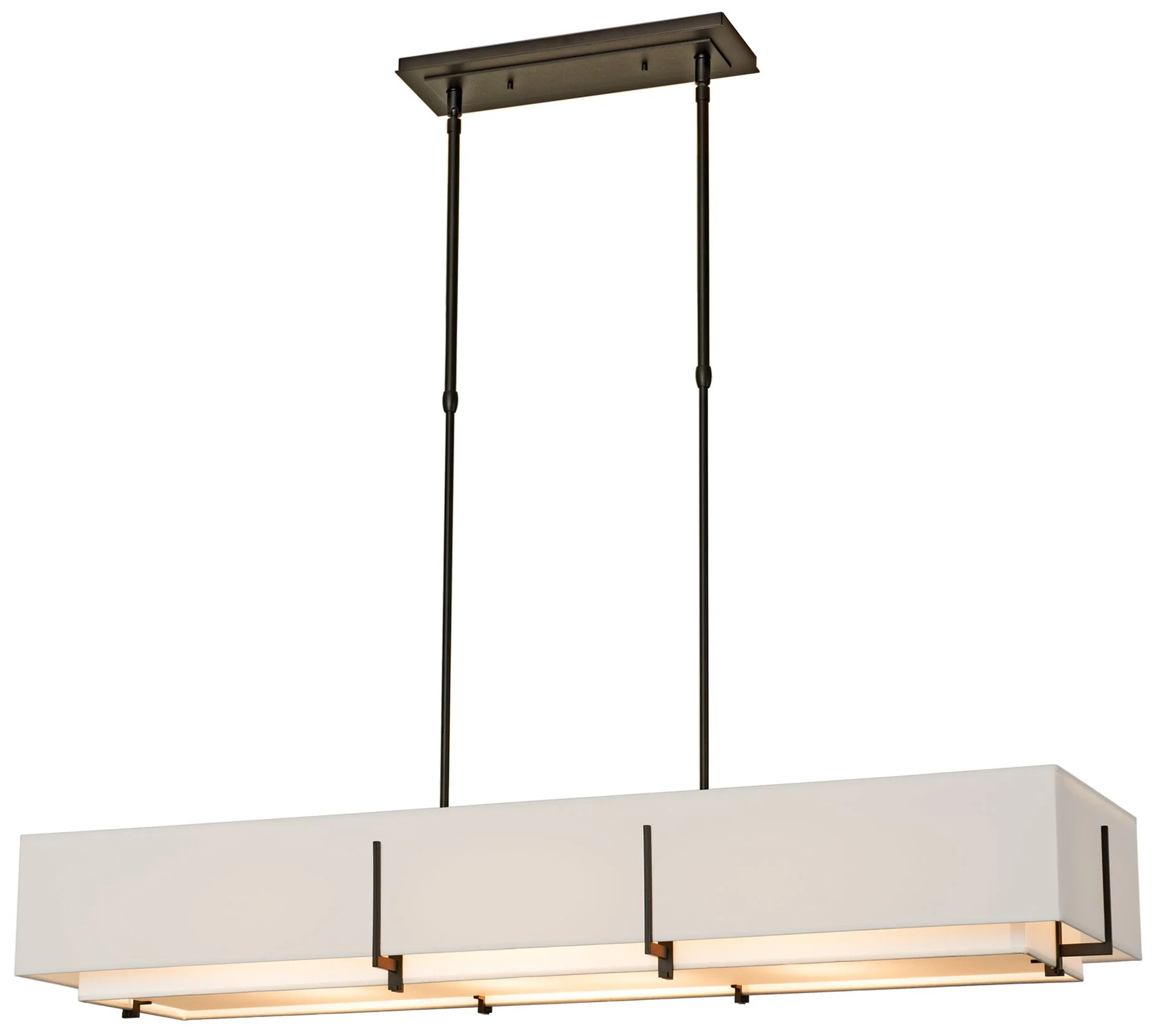 Exos 46.6" Rectangular Rubbed Bronze Long Pendant with Anna & Flax - Image 1