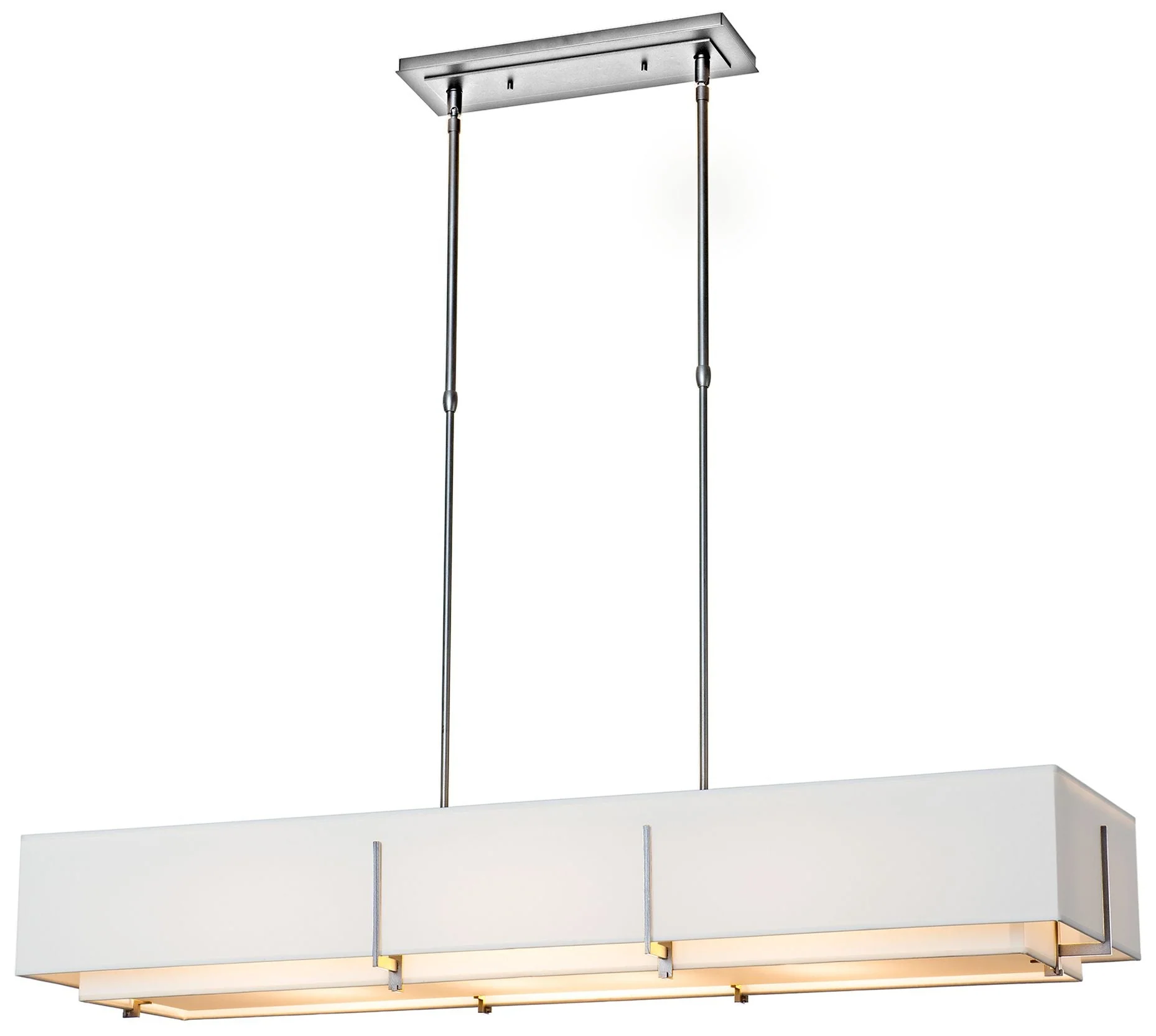 Exos 46.6" Rectangular Sterling Long Pendant with Anna Shades - Image 1