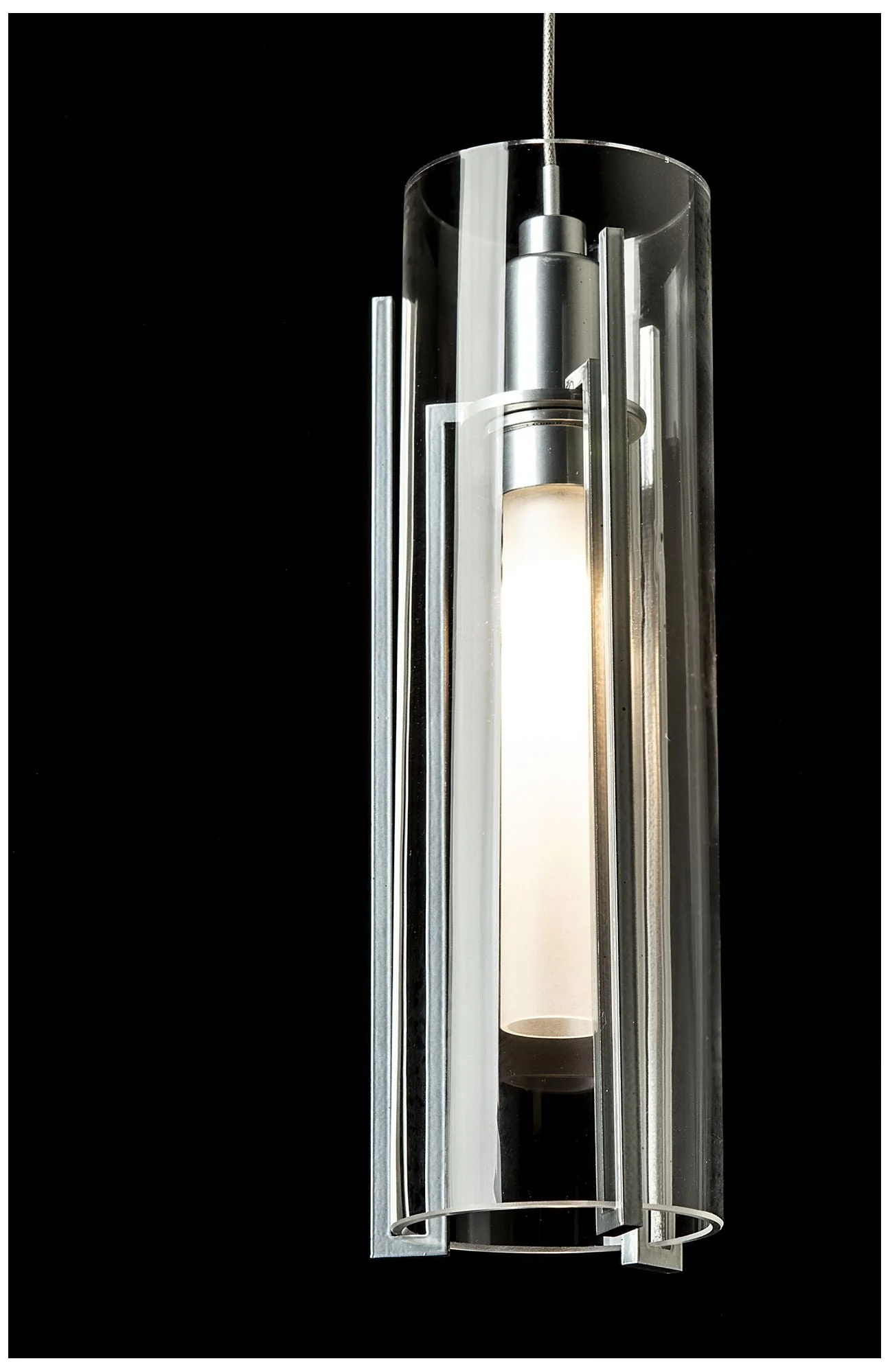 Exos 9-Light Round Pendant - Sterling - Clear Glass - Standard Height - Image 1