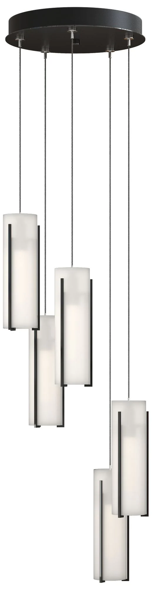 Exos Glass 13.5" Wide 5-Light Ink Standard Pendant With Opal Glass Sha - Image 1