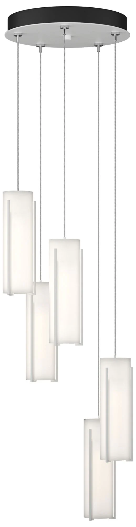 Exos Glass 13.5" Wide 5-Light White Standard Pendant With Opal Glass S - Image 1