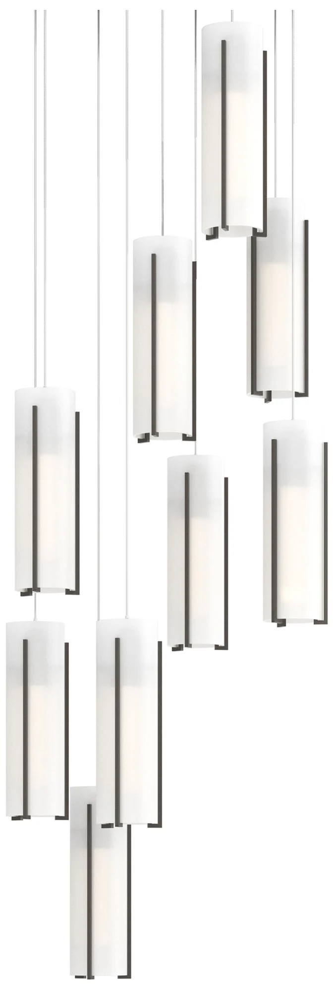 Exos Glass 20 1/2"W Dark Smoke Opal Glass 9-Light Pendant - Image 1