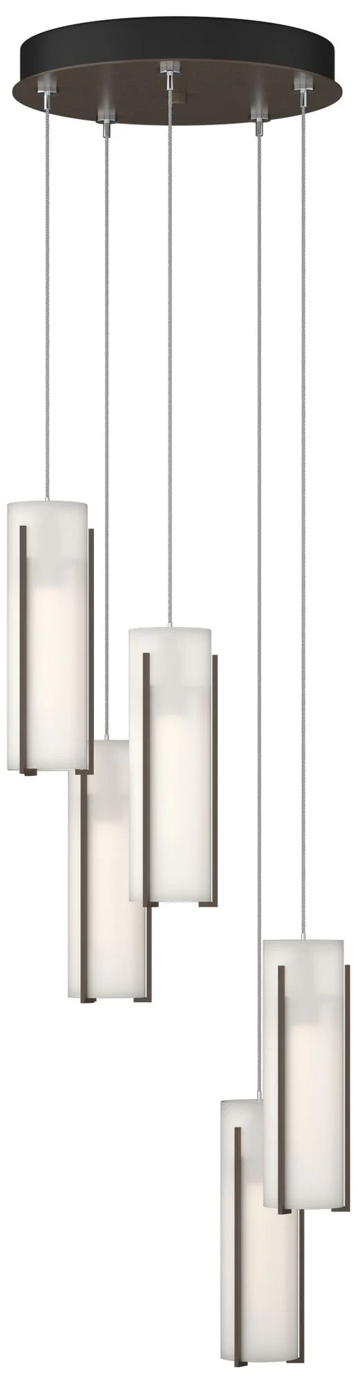 Exos Glass 5-Light 13.5" Wide Bronze Long Pendant With Opal Glass Shad - Image 1