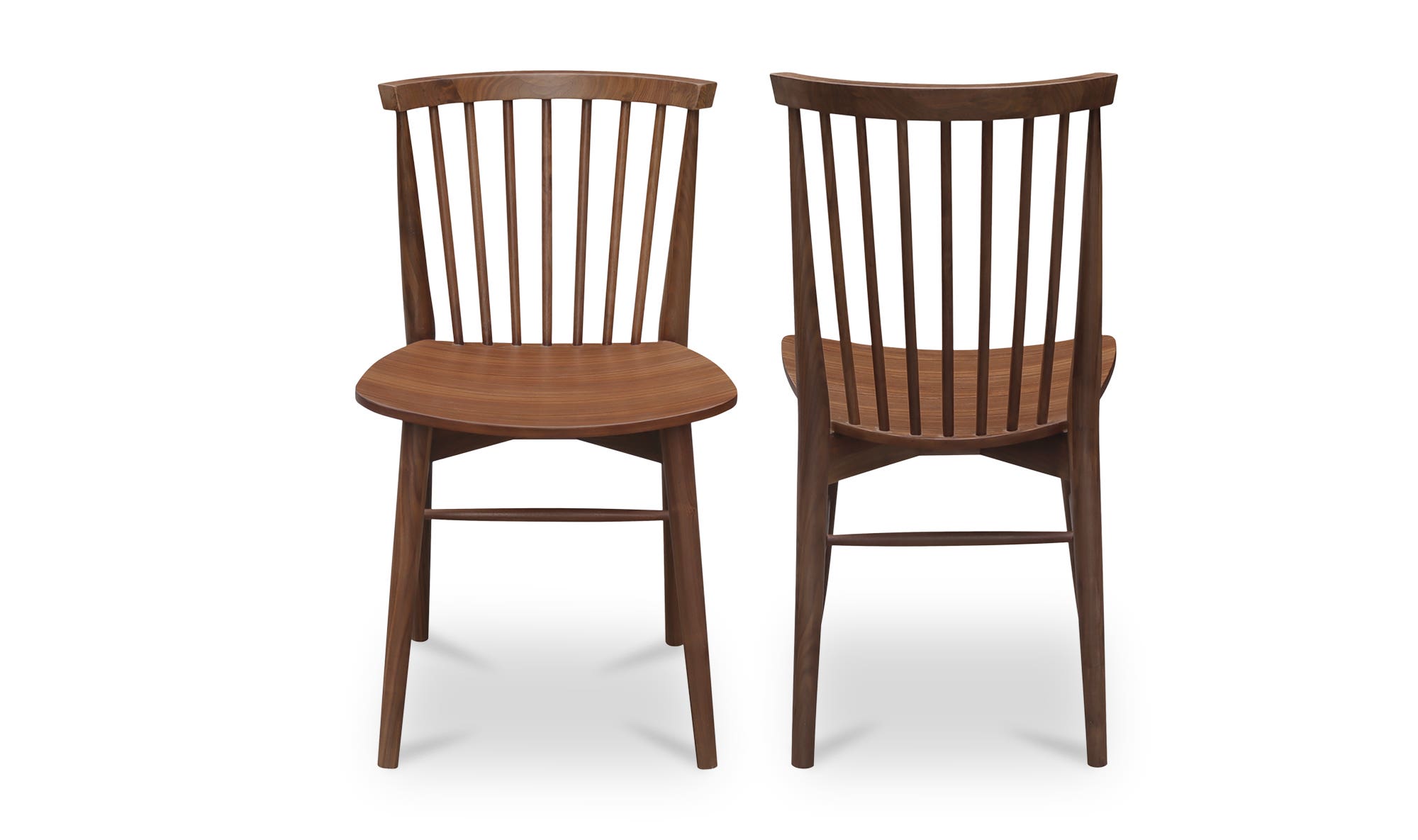 Moe's Home Marley Dining Chair Walnut-Set of Two - Image 3
