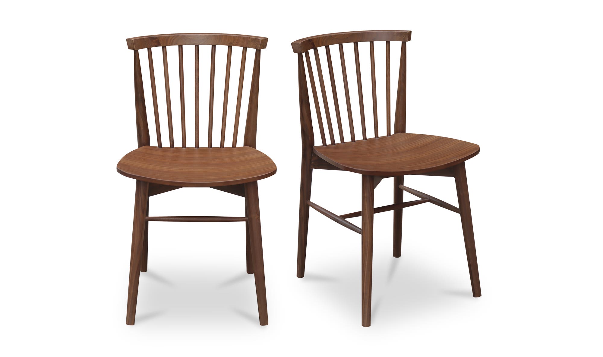 Moe's Home Marley Dining Chair Walnut-Set of Two - Image 1
