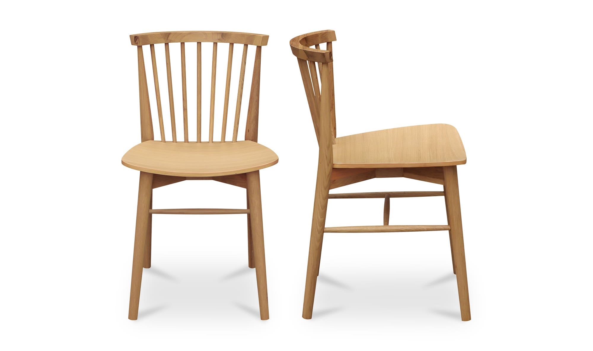 Moe's Home Marley Dining Chair Oak-Set of Two - Image 3