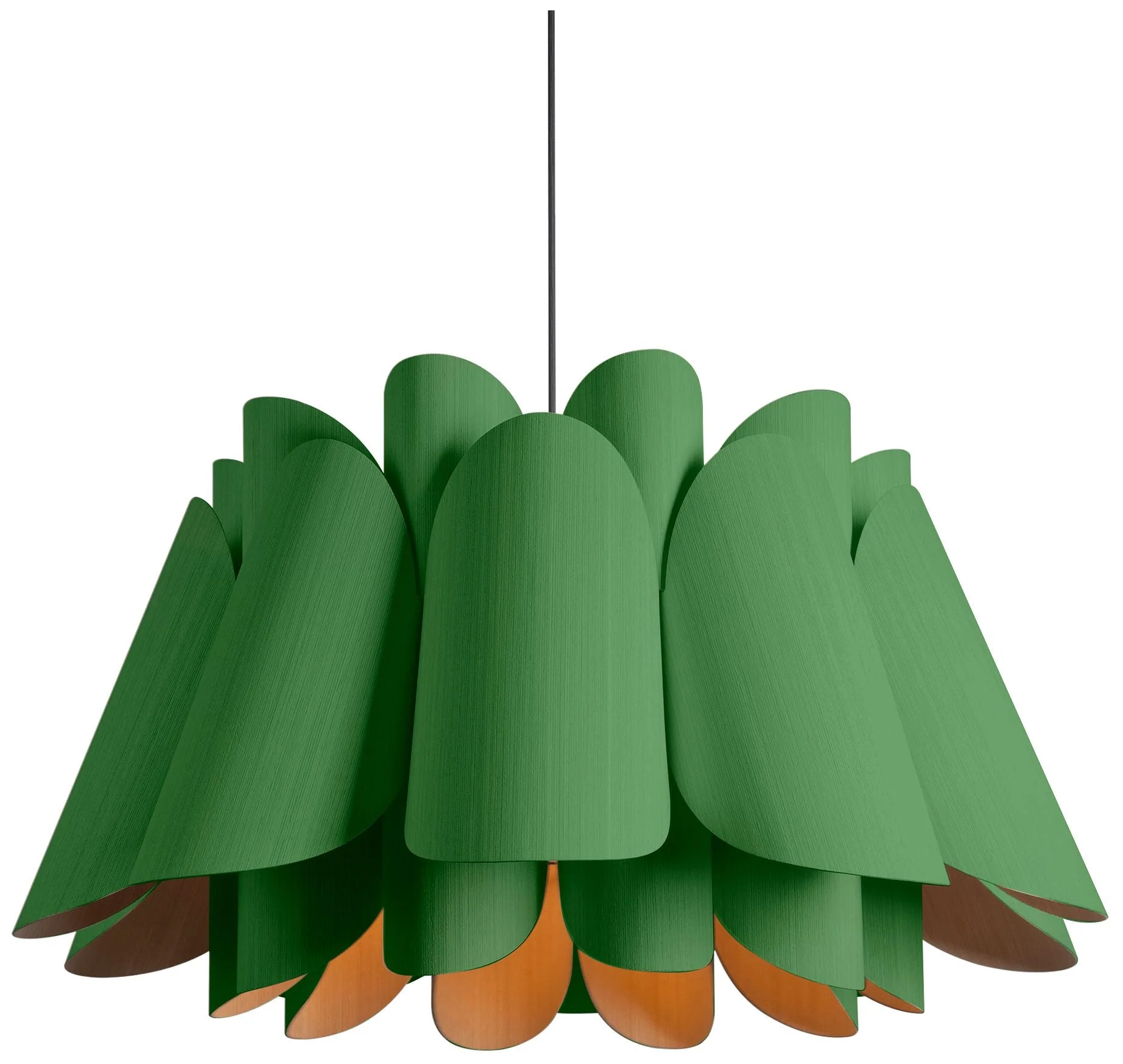 Federica Pendant WEP Light Collection - Black Finish - Green Shade - Image 1
