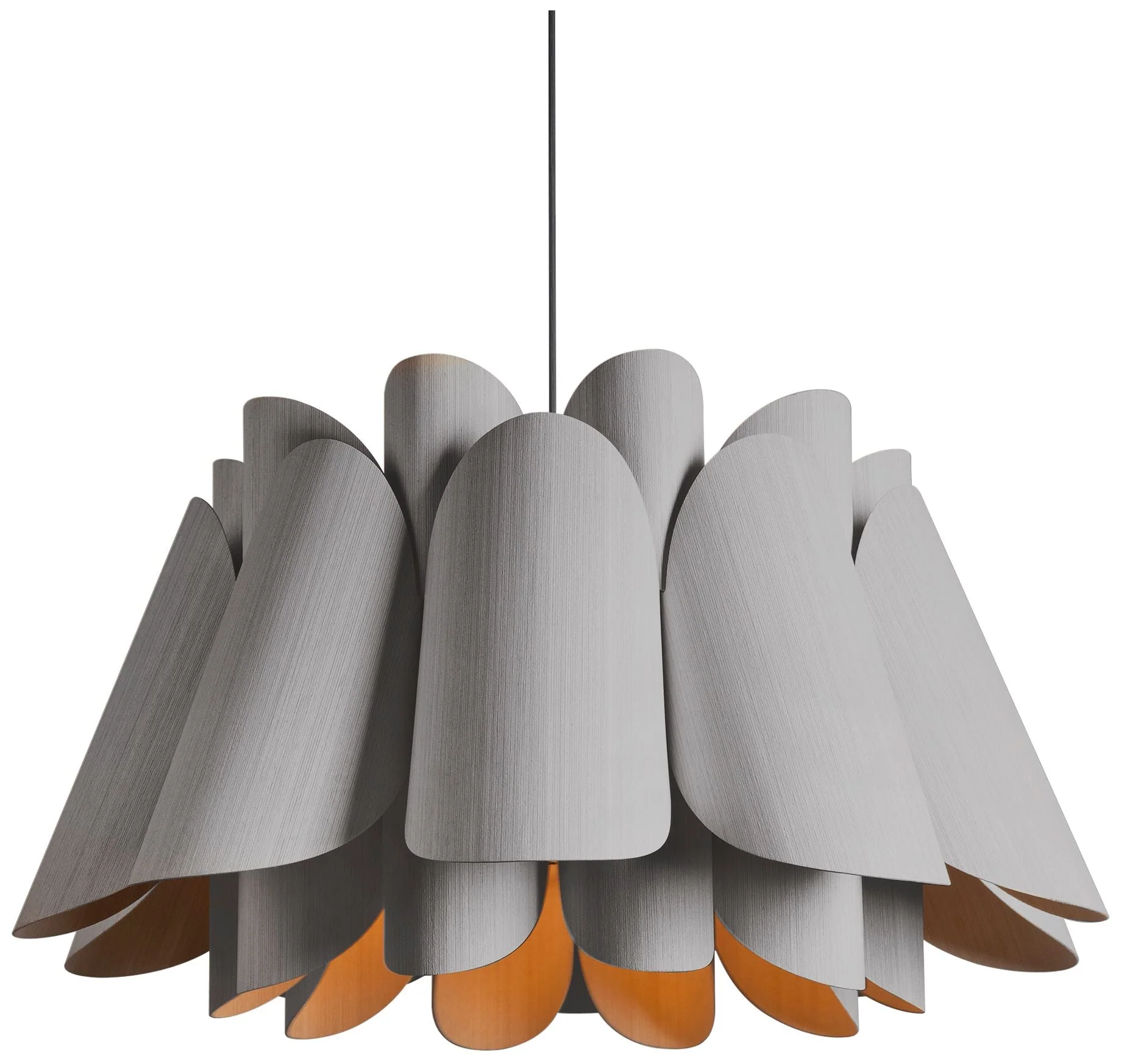 Federica Pendant WEP Light Collection - Black Finish - Grey Oak Shade - Image 1