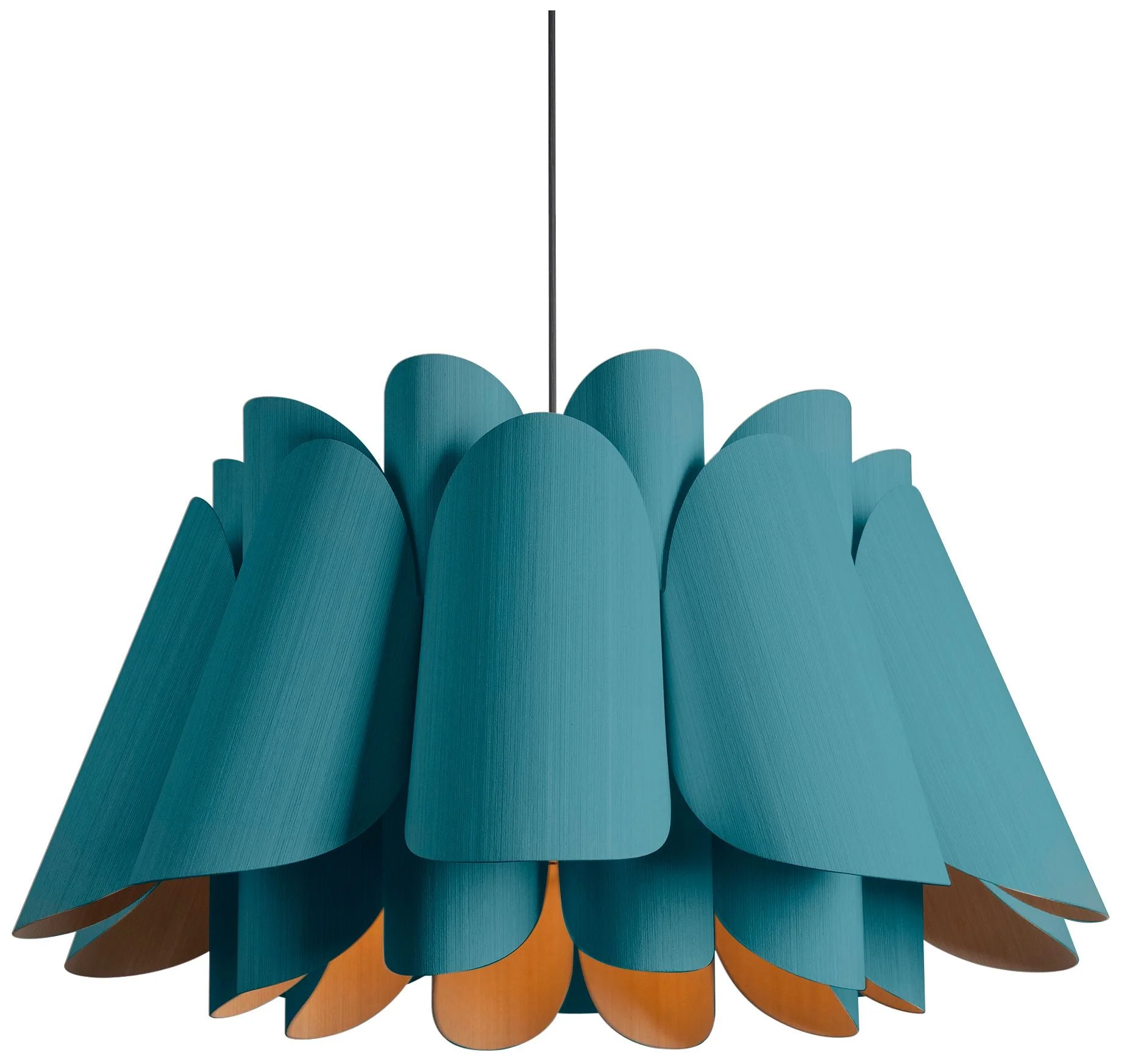 Federica Pendant WEP Light Collection - Black Finish - Light Petrol Shade - Image 1