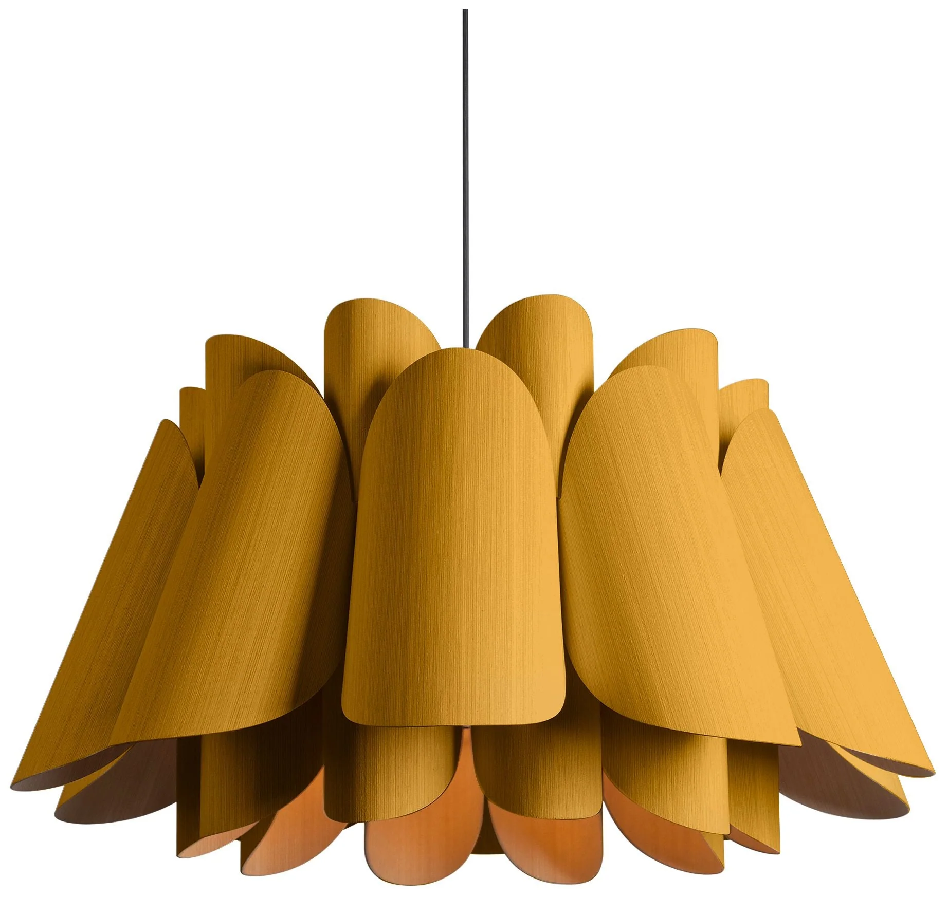 Federica Pendant WEP Light Collection - Black Finish - Ocher Shade - Image 1