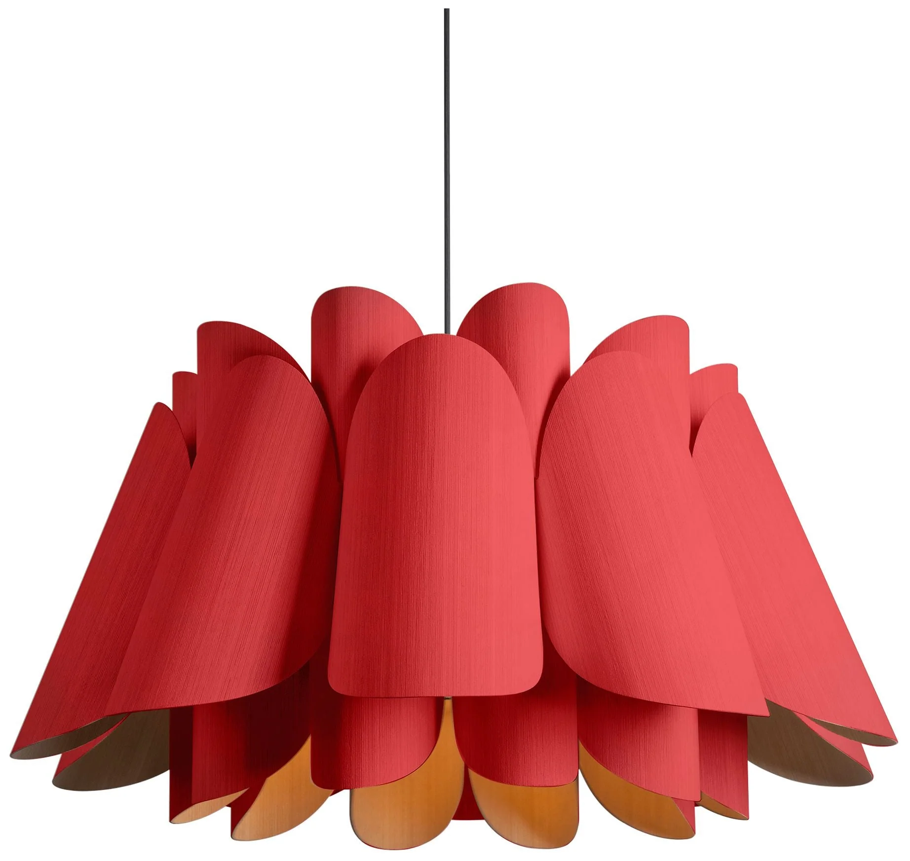 Federica Pendant WEP Light Collection - Black Finish - Red Shade - Image 1
