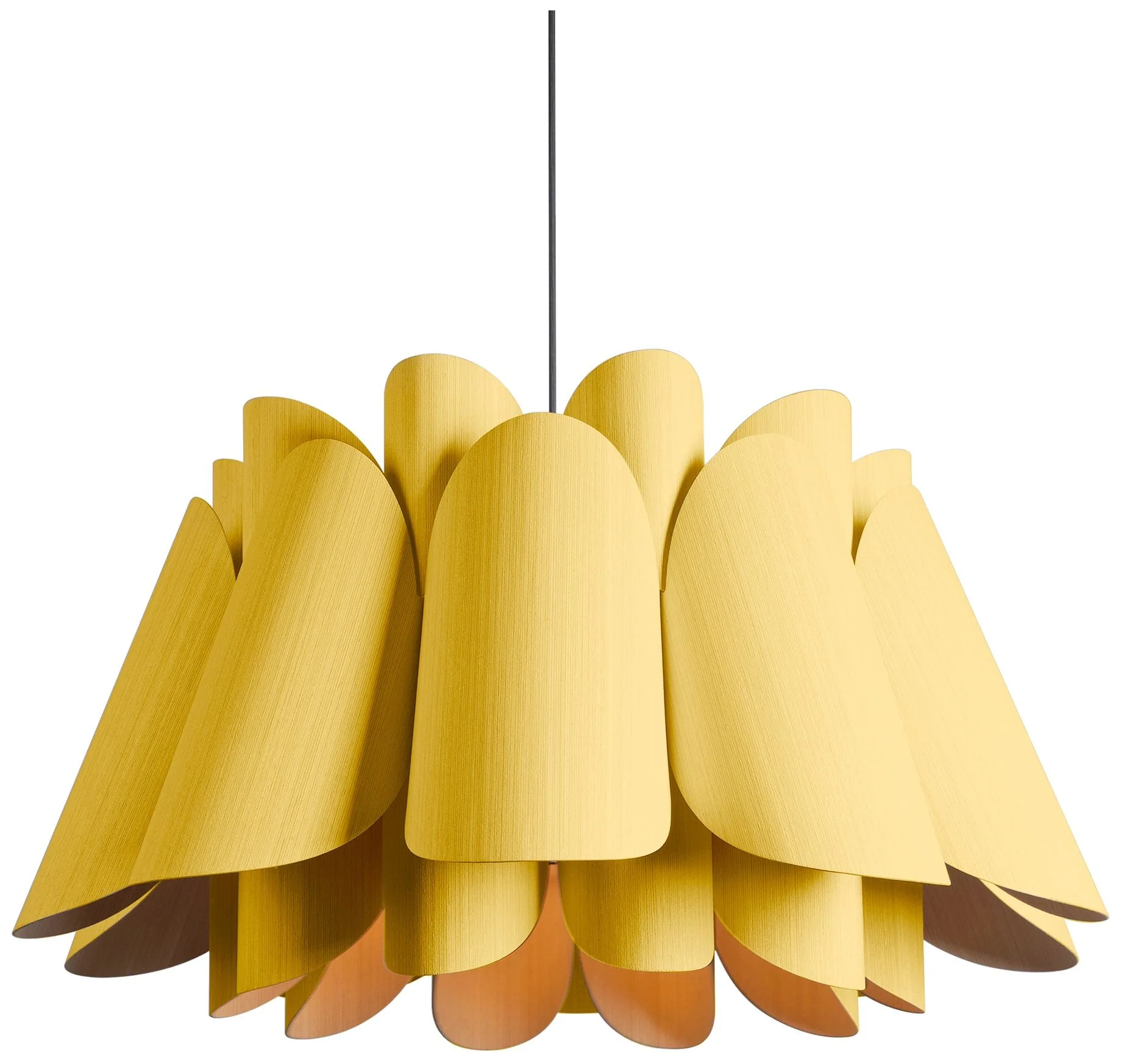 Federica Pendant WEP Light Collection - Black Finish - Yellow Shade - Image 1