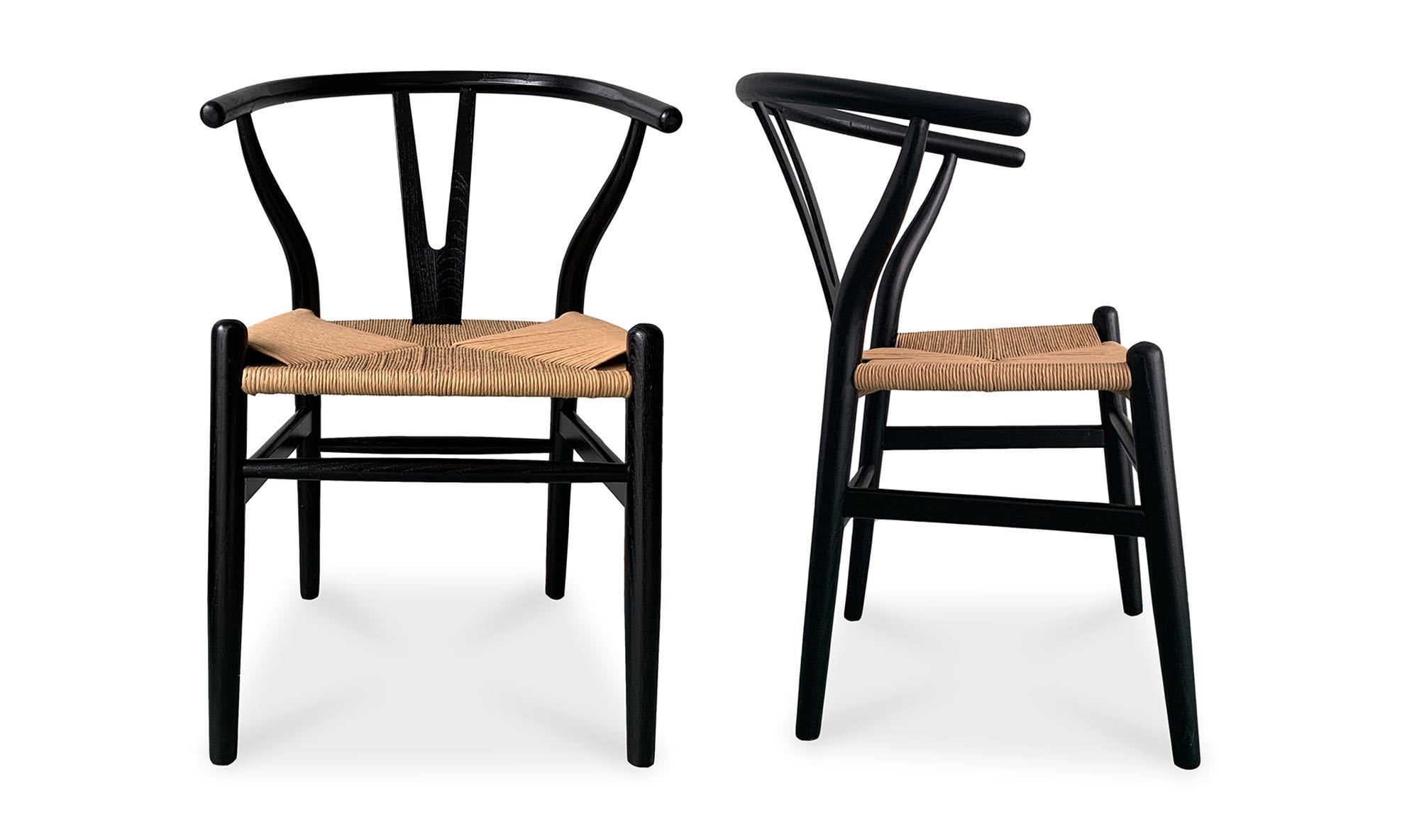 Moe's Home Ventana Dining Chair Black And Natural - Set Of Two - Image 1