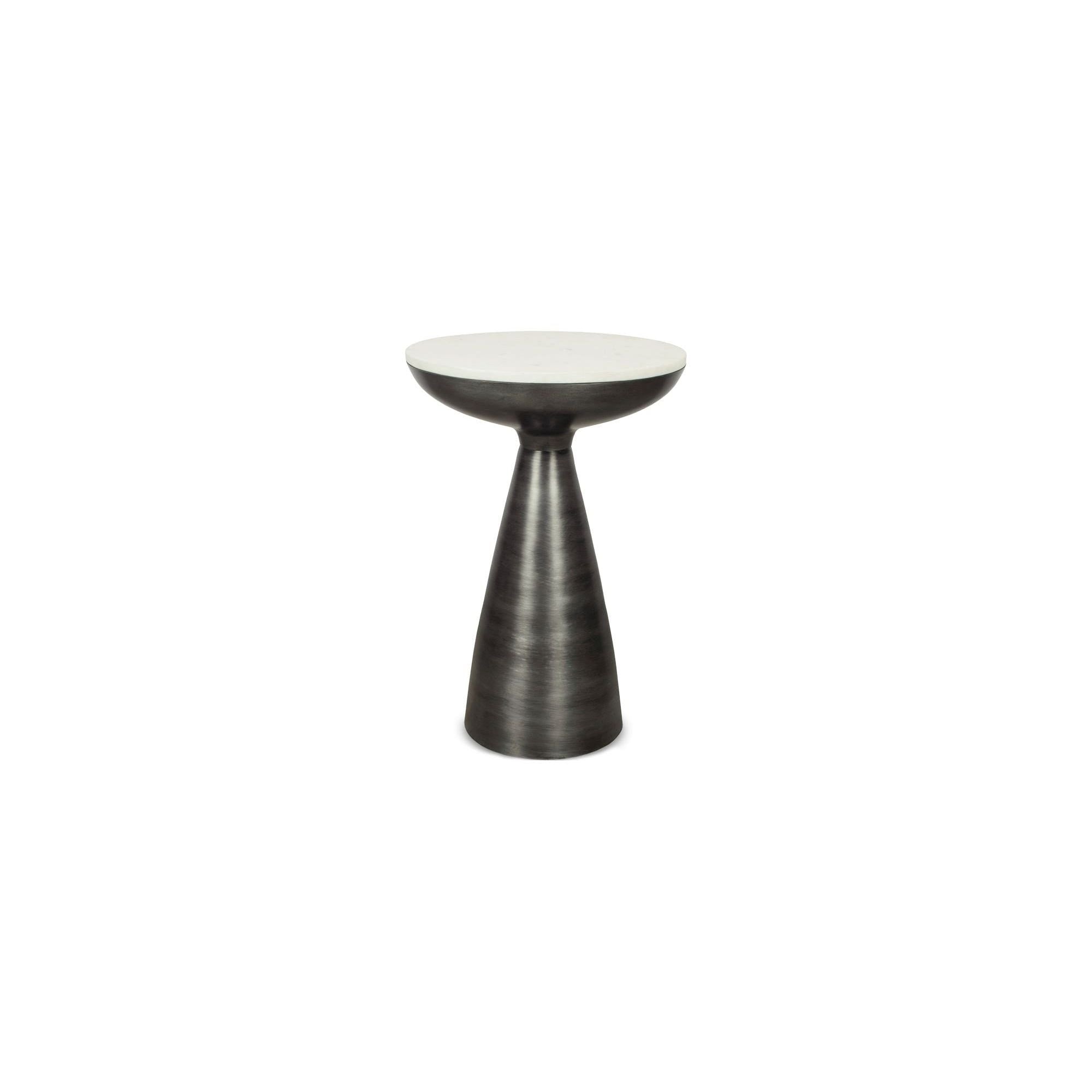 Moe's Home Collection Font White Marble Side Table - Image 1