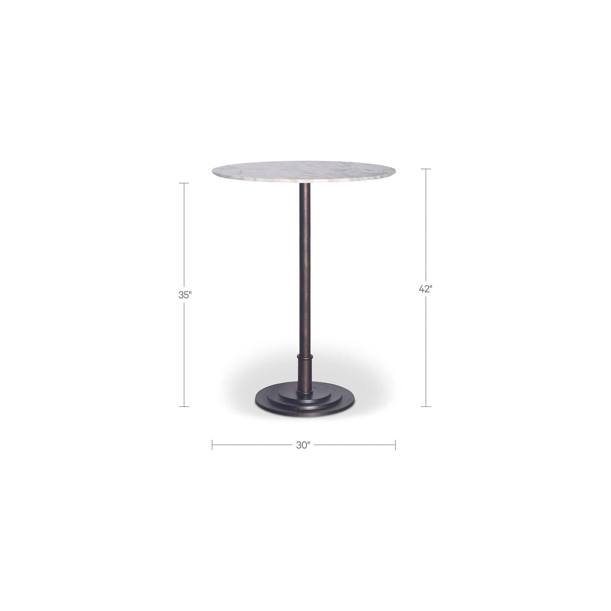Moe's Home Tori Outdoor Bar Table White Marble - Image 2