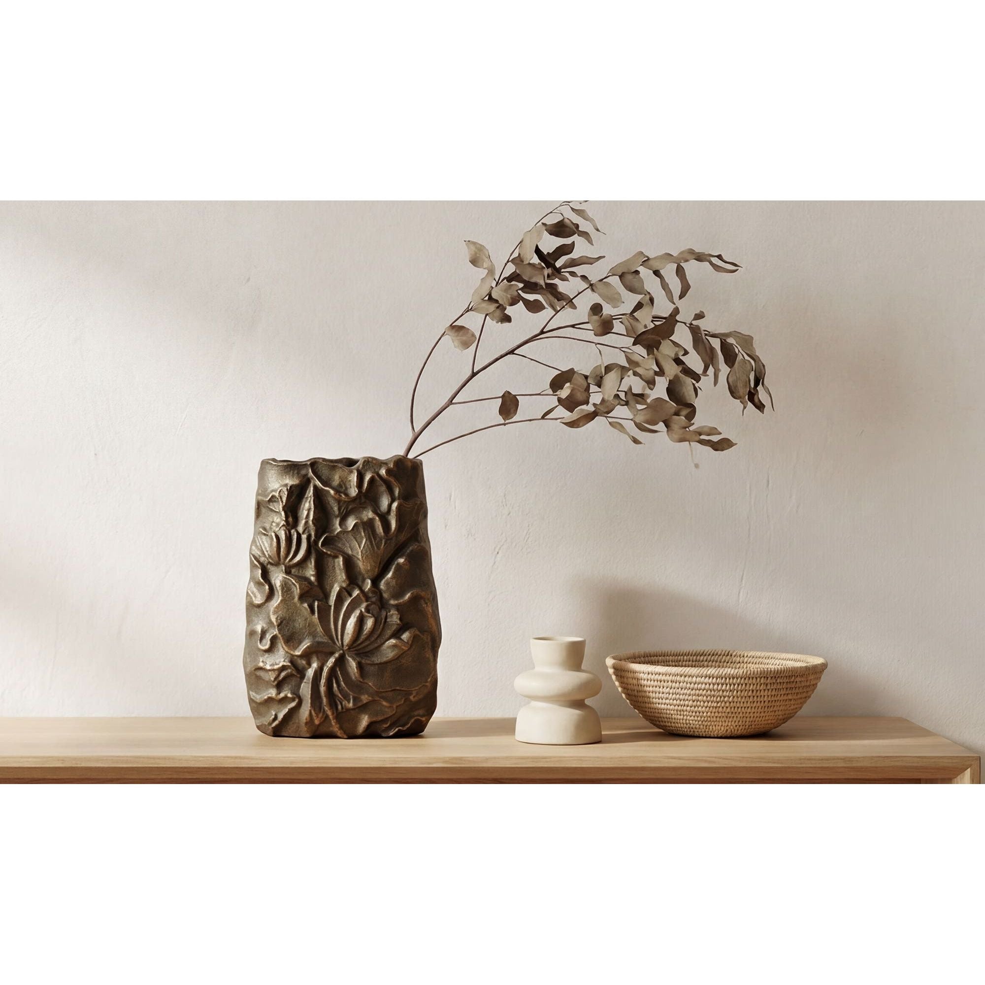 Moe's Home Sabine Cast Aluminum Vase Antique Brass - Image 2