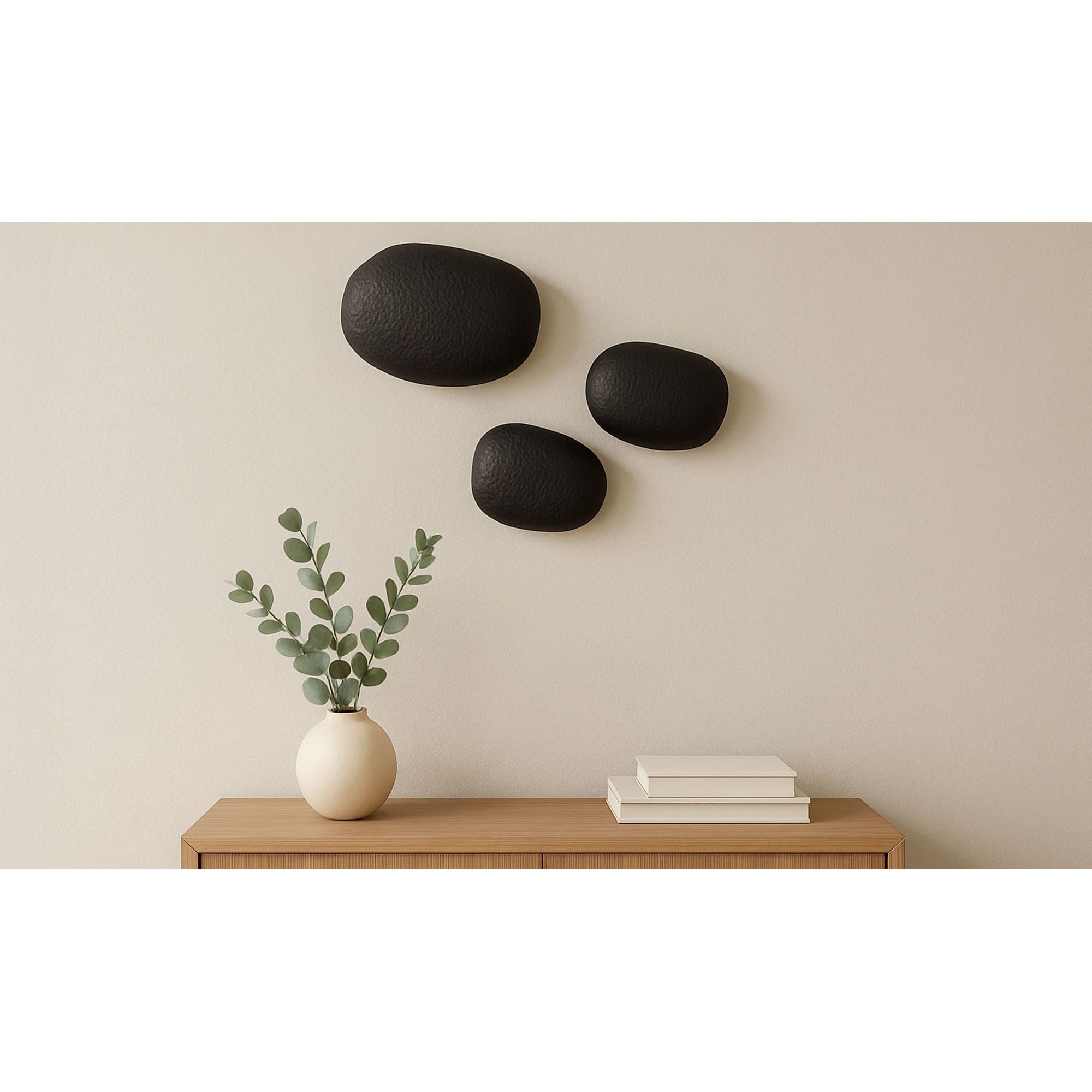 Moe's Home Breton Cast Aluminum Wall Sculpture Black-Set Of 3 - Image 2
