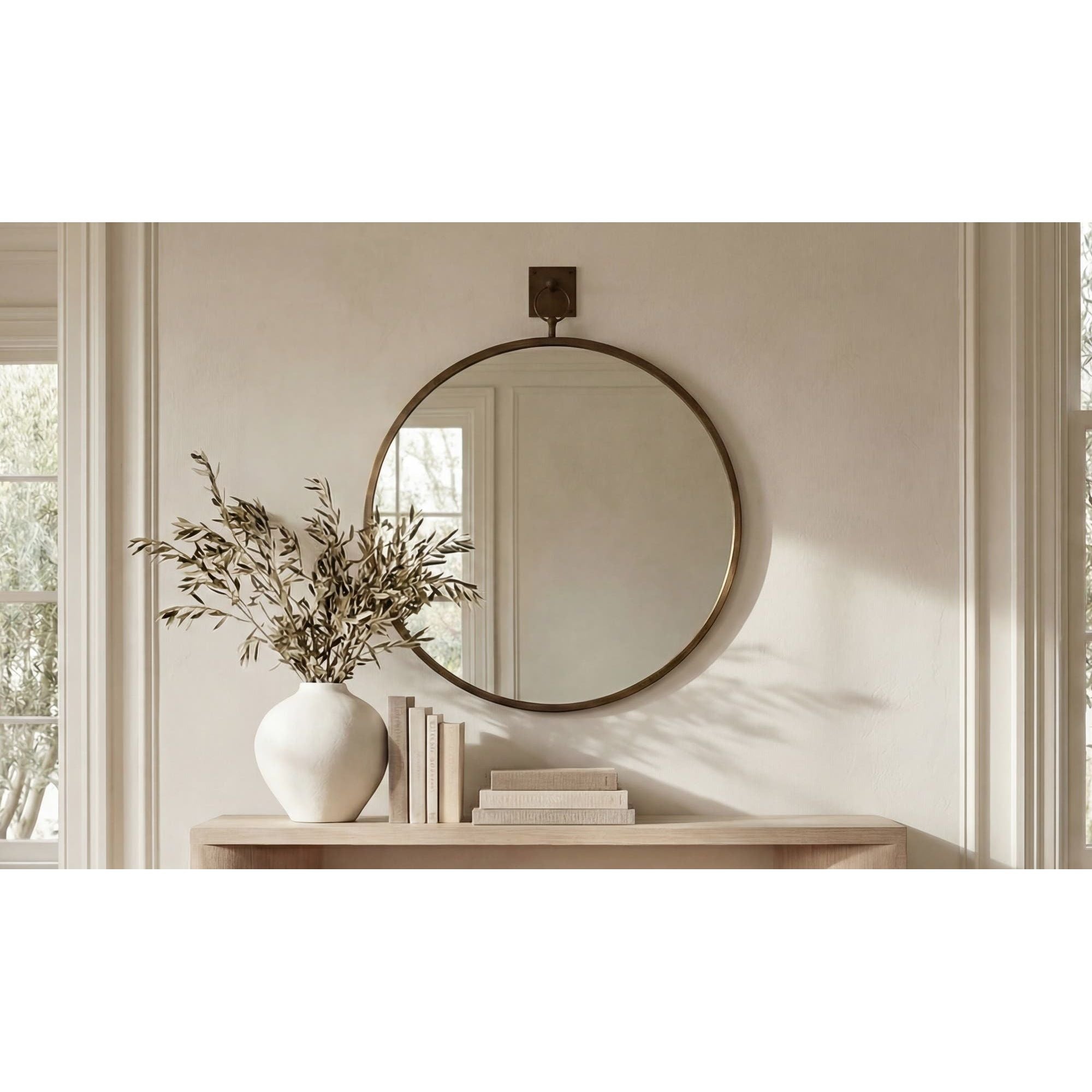 Moe's Home Cameo Mirror Aged Brass - Image 2