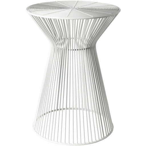 Surya Fife Modern White Metal Round Accent Side Table FIFE-100 - Image 1