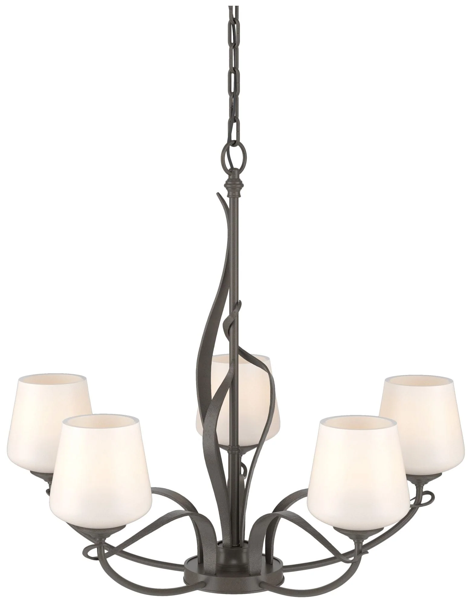 Flora Dark Smoke 26 3/4" Wide 5-Light Chandelier With Opal Glass - Image 1