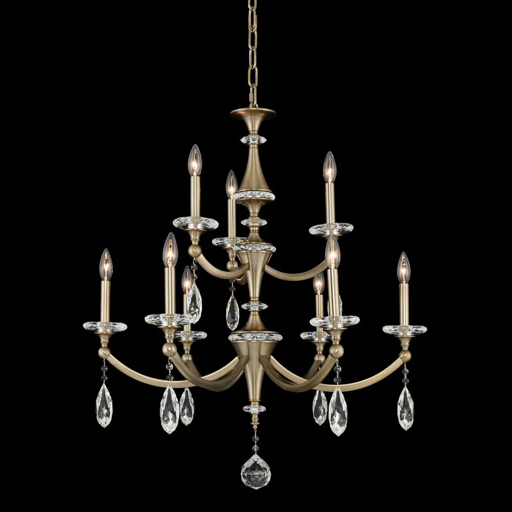 Floridia 30 1/2"W Champagne Gold 9-Light 2-Tier Chandelier - Image 1