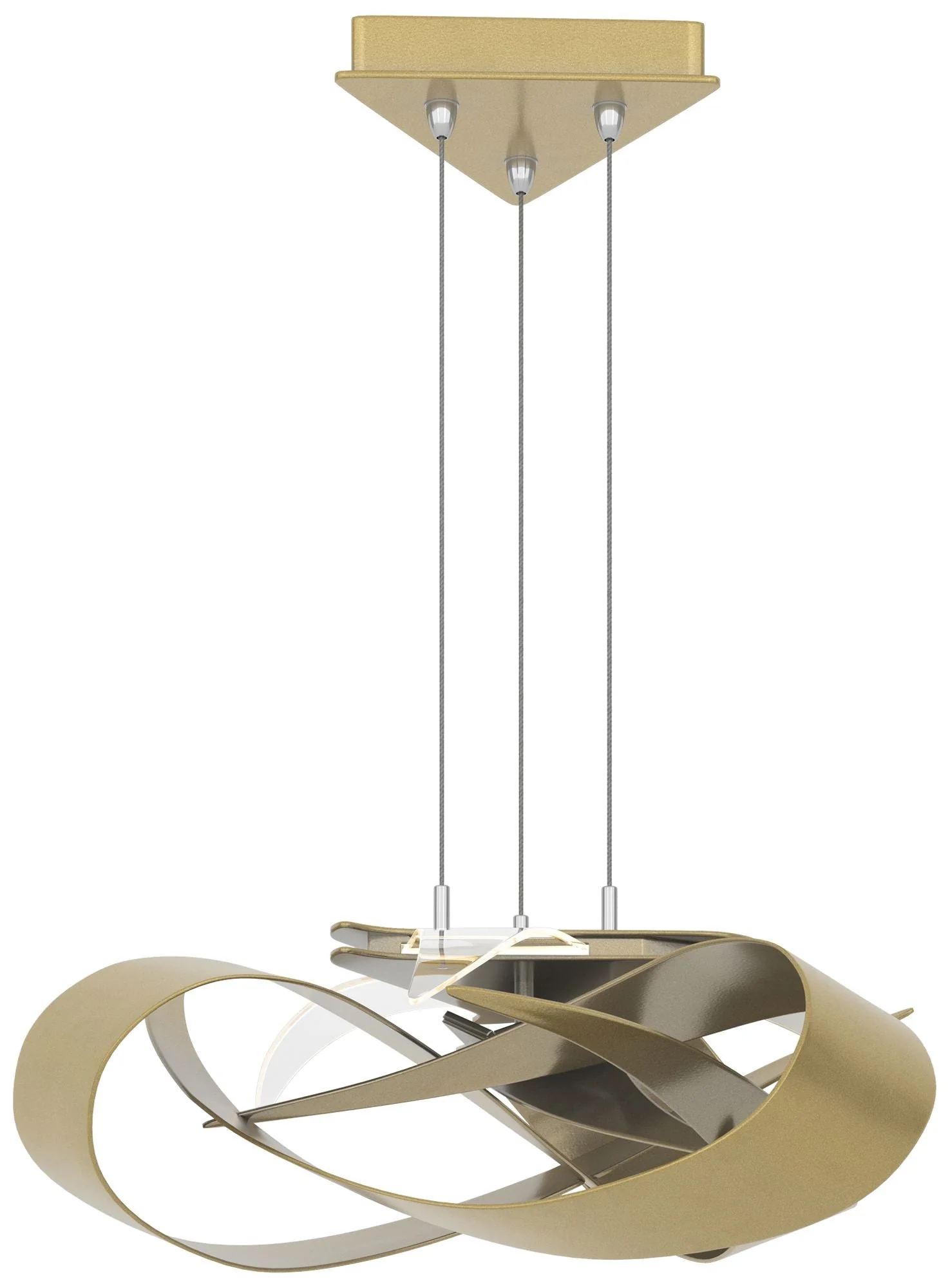 Flux 26.5" Wide Modern Brass Standard LED Pendant - Image 1