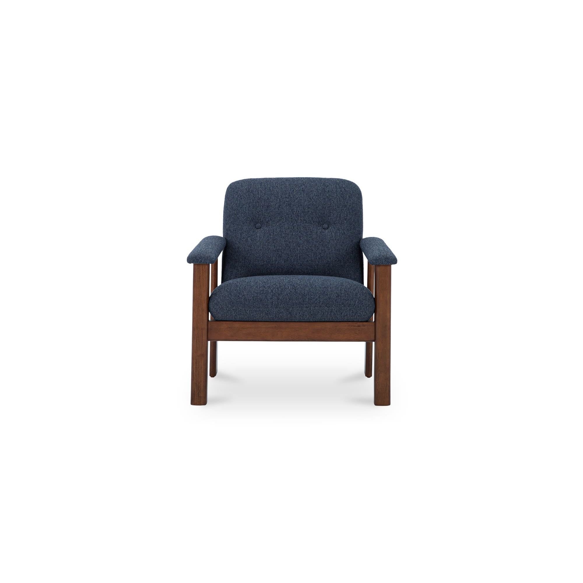 Moe's Home Collection Parker Dark Blue Lounge Chair - Image 1