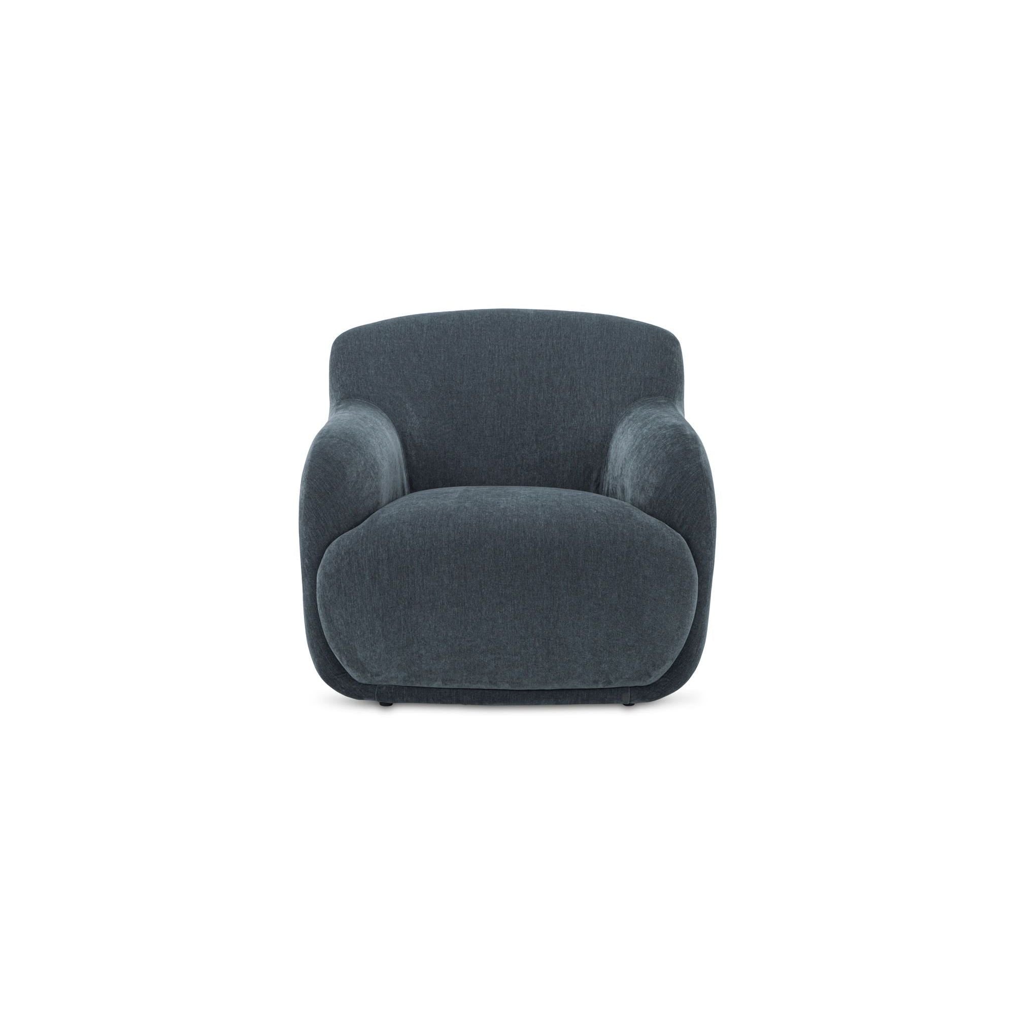 Moe's Home Collection Stevie Slate Blue Lounge Chair - Image 1