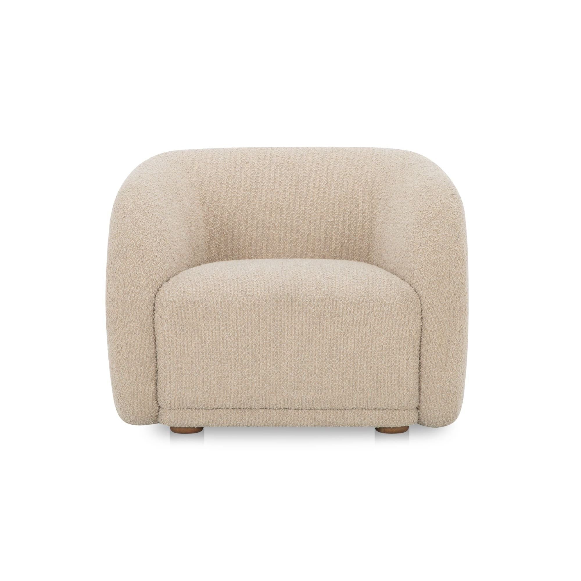 Moe's Home Collection Faye Beige Boucle Accent Chair - Image 1