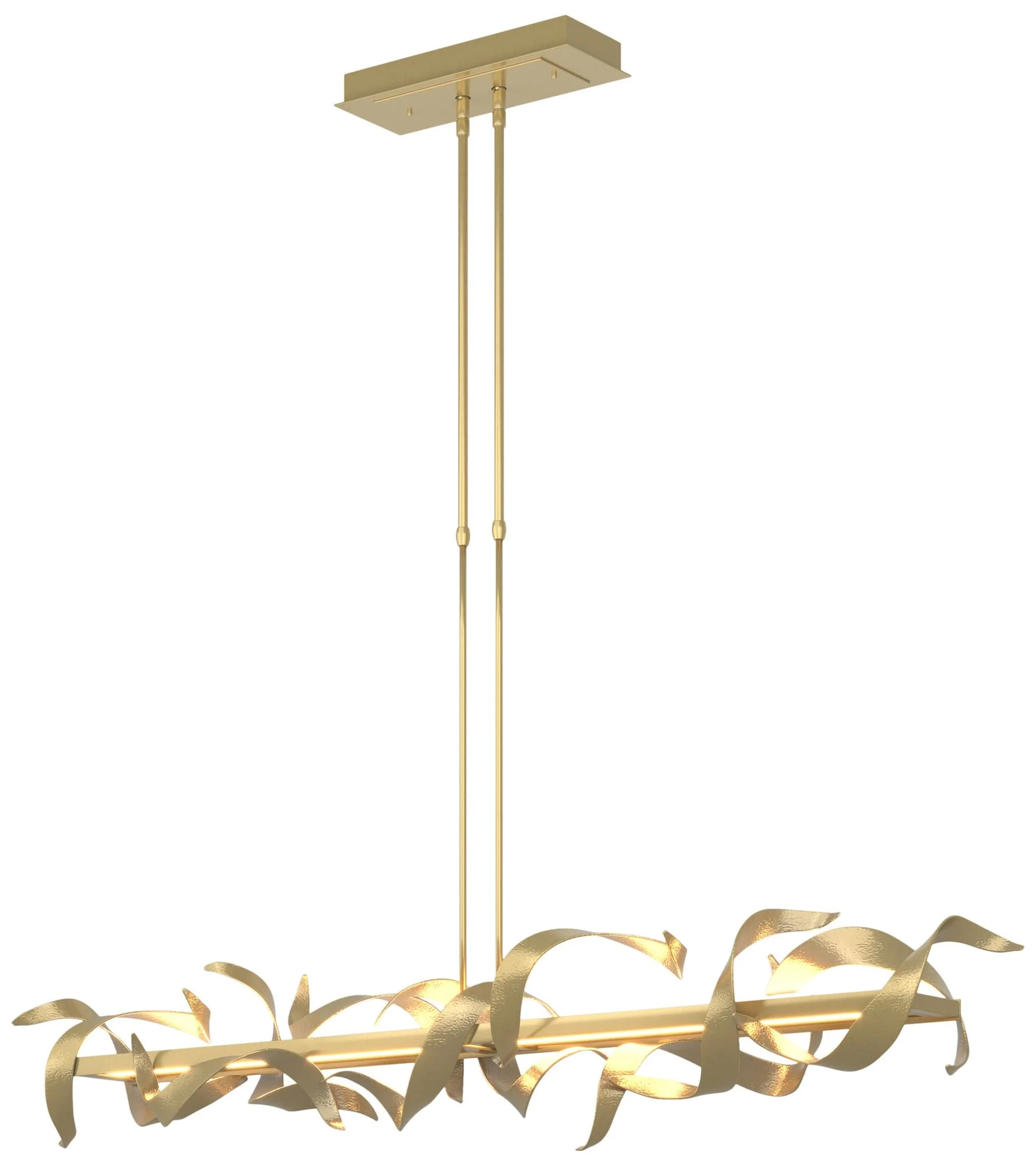 Folio 63.4" Wide Large Modern Brass LED Pendant - Image 1