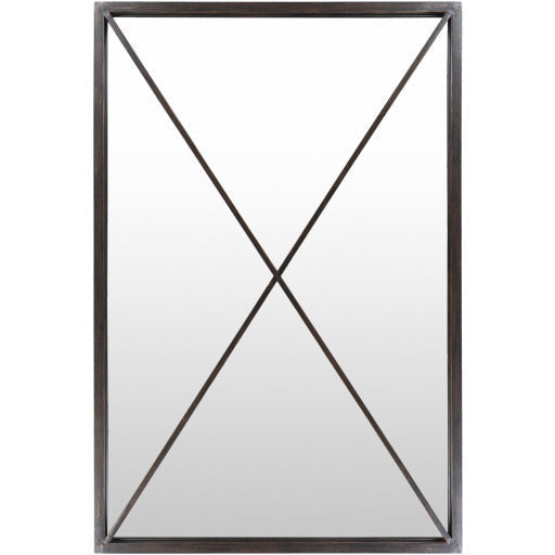 Surya Wall Decor & Mirrors Forge Modern Wall Mirror Black Finish FOR-001 - Image 1