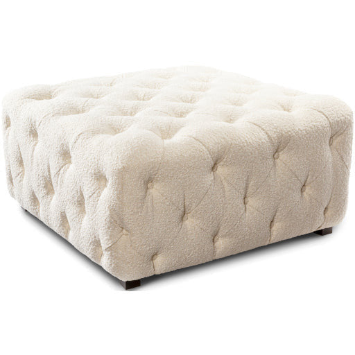 Surya Ferrand Modern Cream Boucle Tufted Ottoman FRD-001 - Image 2