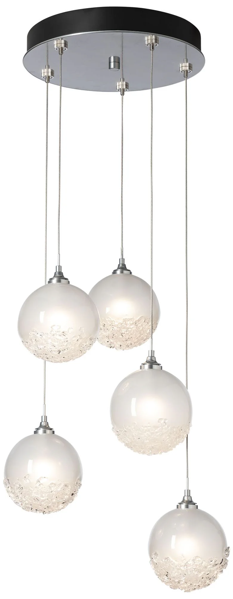 Fritz 15.4" Wide 5-Light Sterling Globe Pendant With Frosted Glass - Image 1