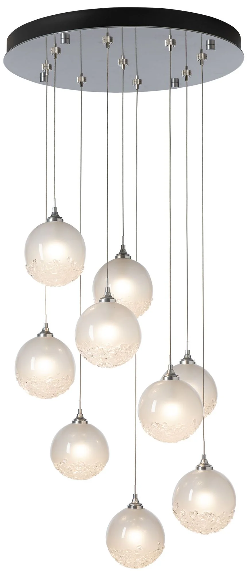 Fritz 20.5" Wide 9-Light Sterling Globe Pendant With Frosted Glass - Image 1