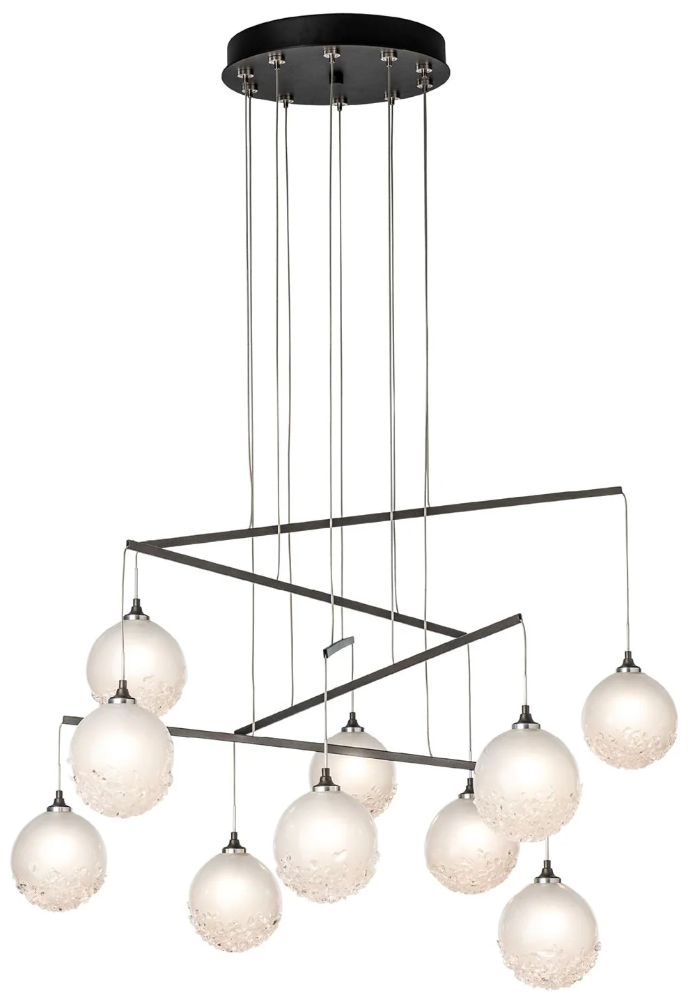 Fritz 37.4" Wide 10-Light Oil Rubbed Bronze Globe Mobile Pendant - Image 1