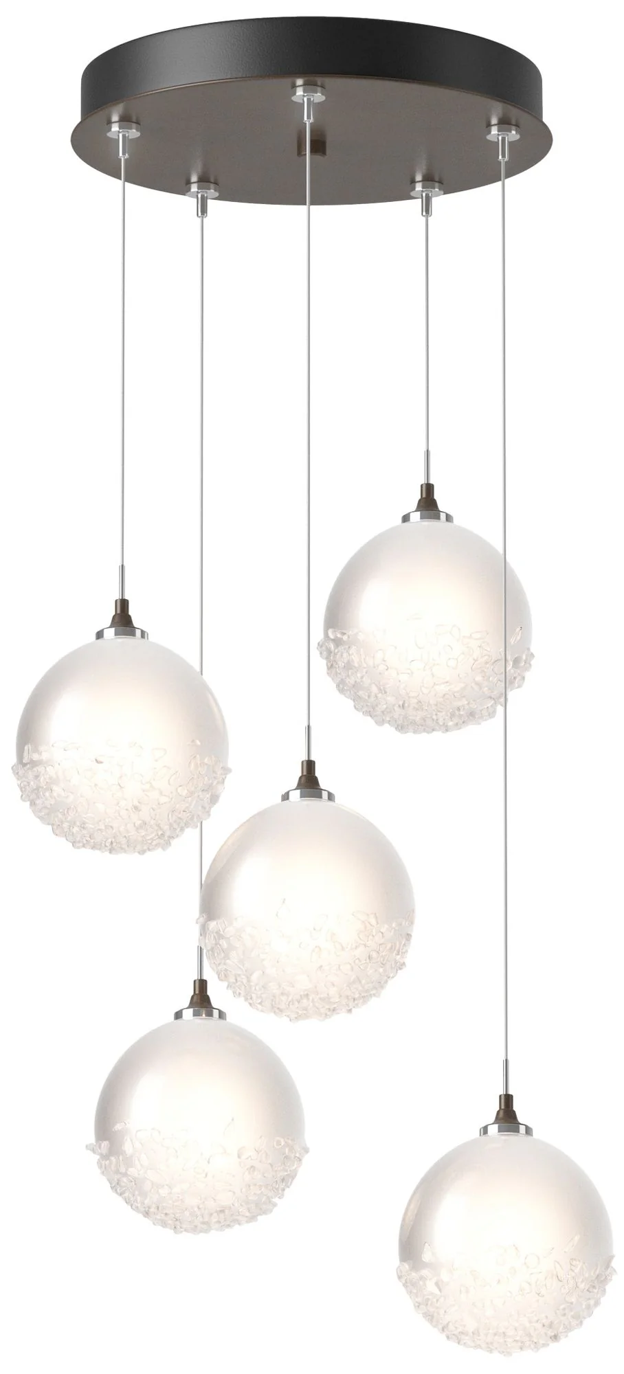 Fritz Globe 15.4" Wide 5-Light Bronze Long Pendant With Frosted Glass - Image 1