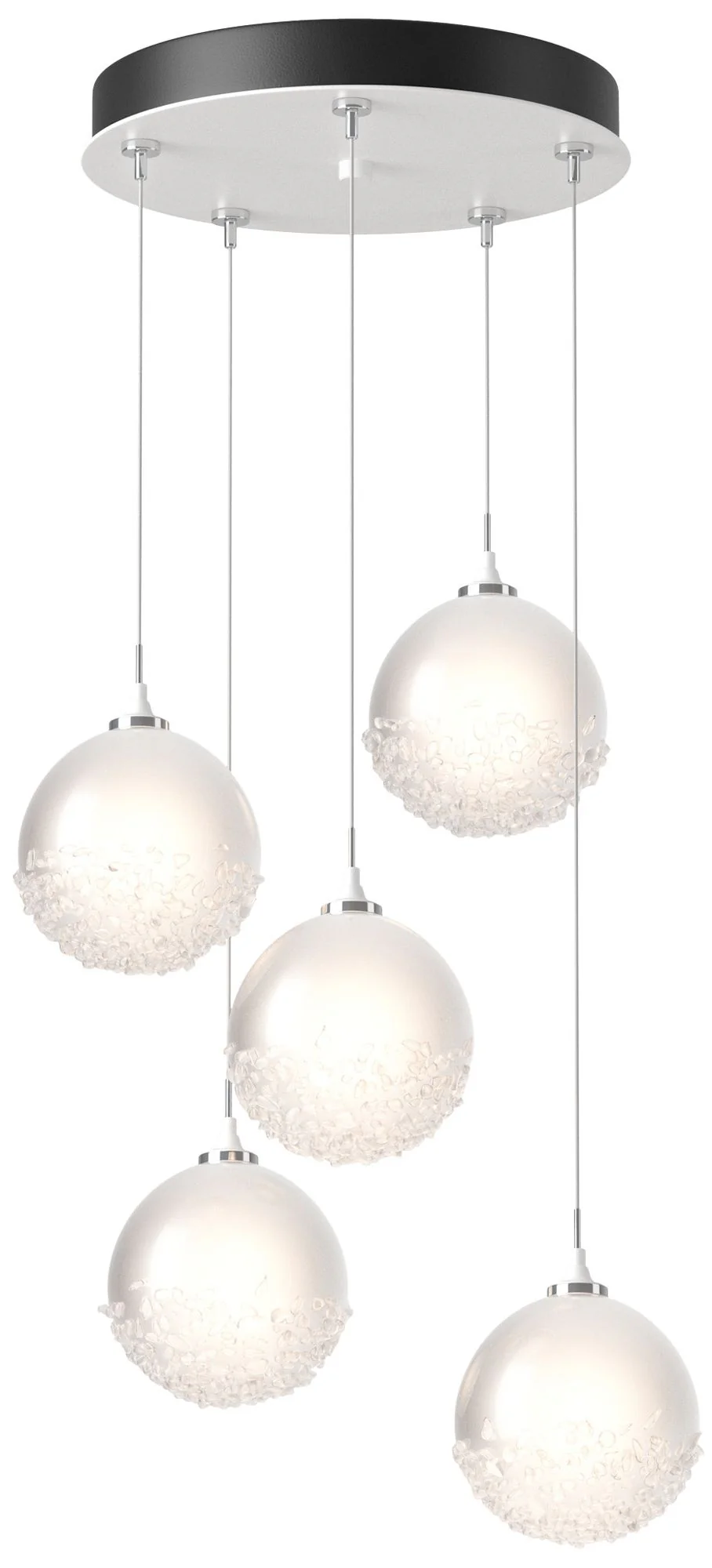 Fritz Globe 15.4" Wide 5-Light White Long Pendant With Frosted Glass S - Image 1