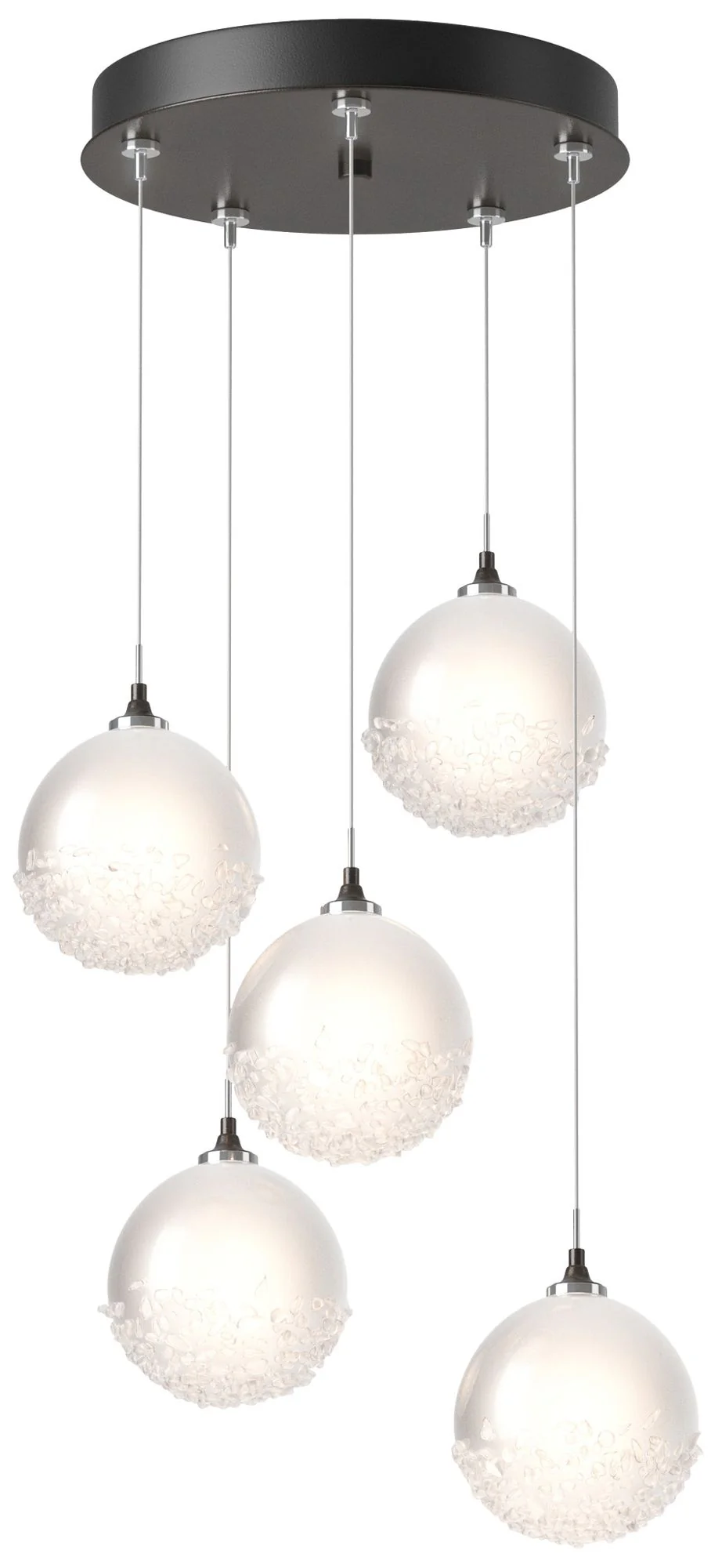Fritz Globe 15.4"W 5-Light Oil Rubbed Bronze Long Pendant w/ Frosted S - Image 1