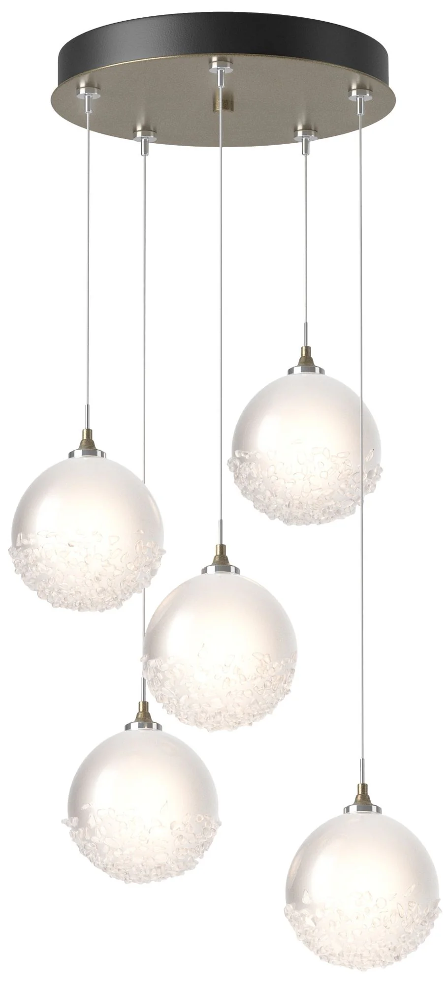 Fritz Globe 15.4"W 5-Light Soft Gold Standard Pendant w/ Frosted Shade - Image 1