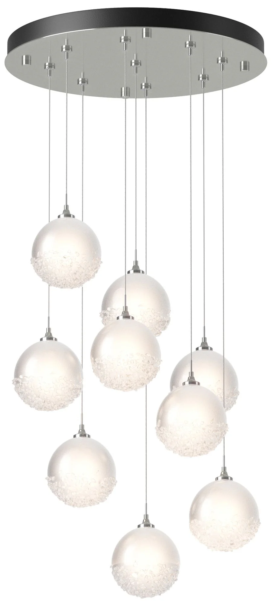 Fritz Globe 20.5" Wide 9-Light Sterling Long Pendant w/ Frosted Glass - Image 1